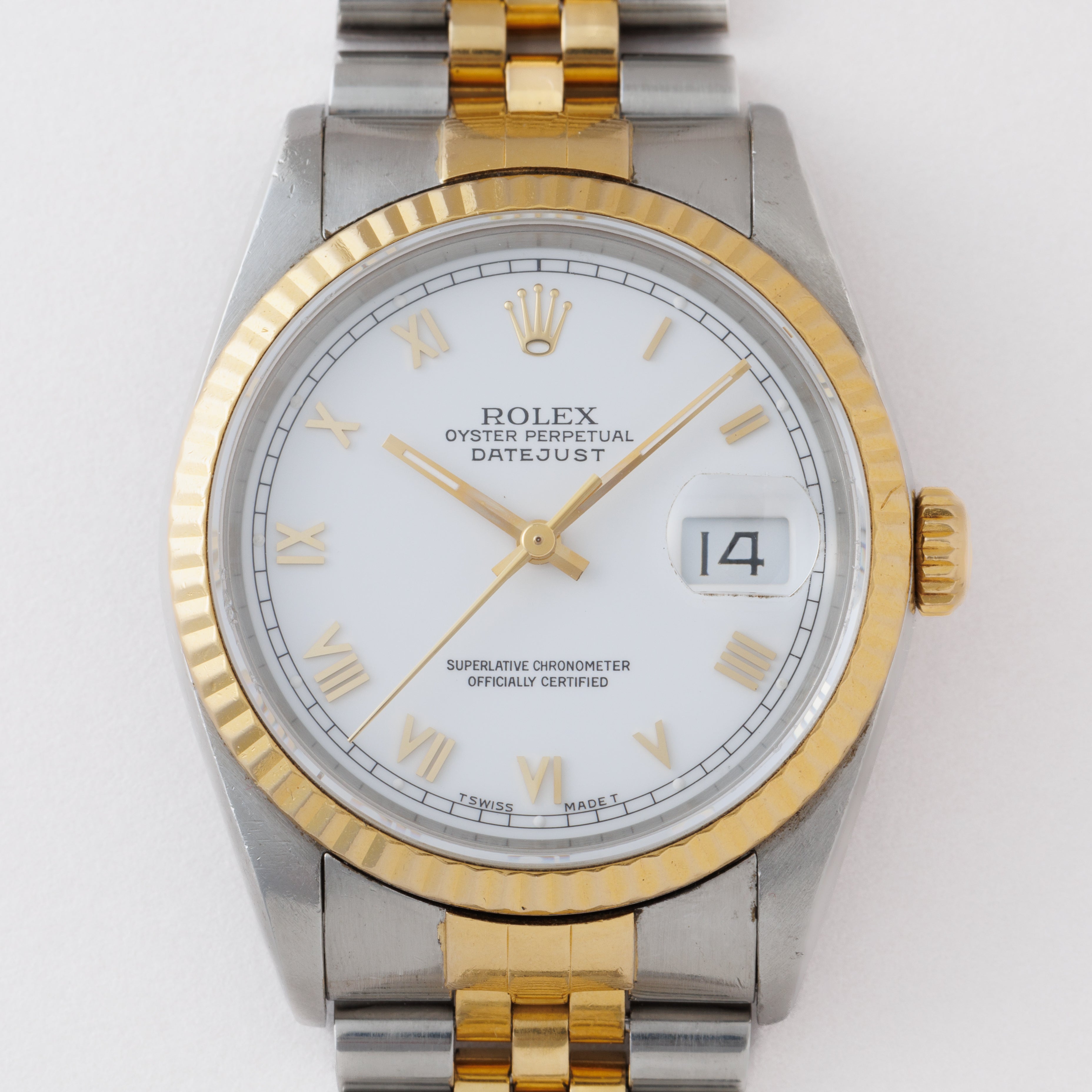 ロレックス デイトジャスト コンビ 1991年製 Ref.16233 ホワイトローマンダイヤル