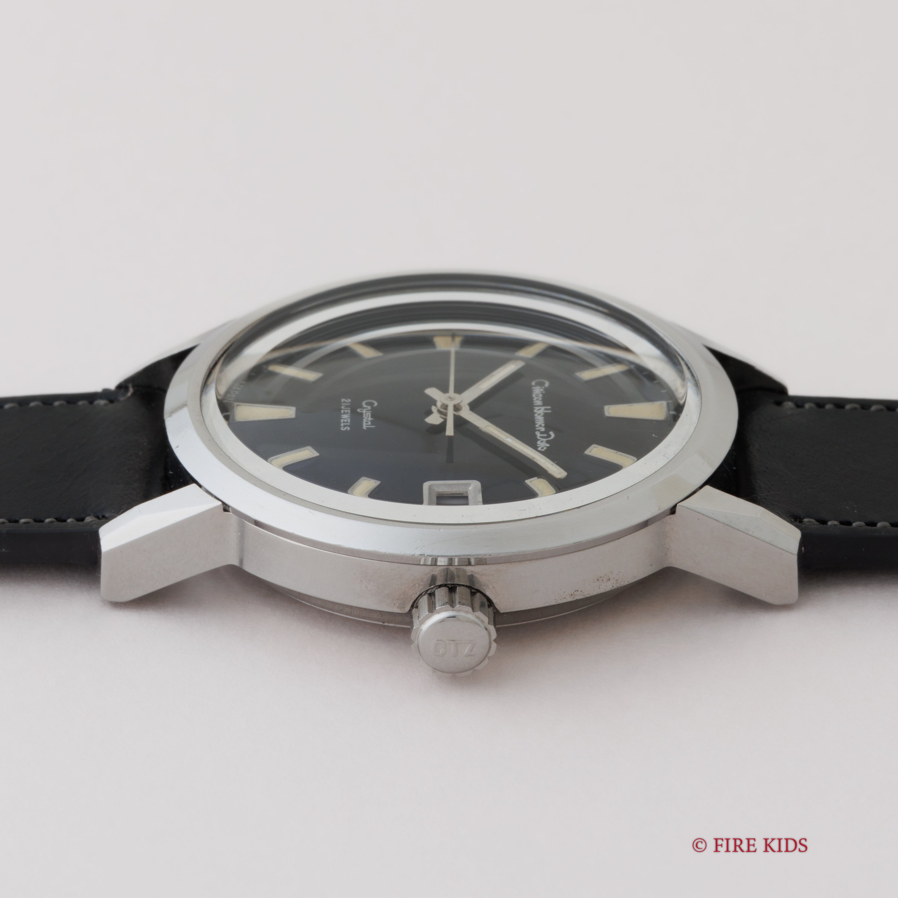 シチズン ホーマーデイト 1967年製 クリスタル ブラックダイヤル 手巻