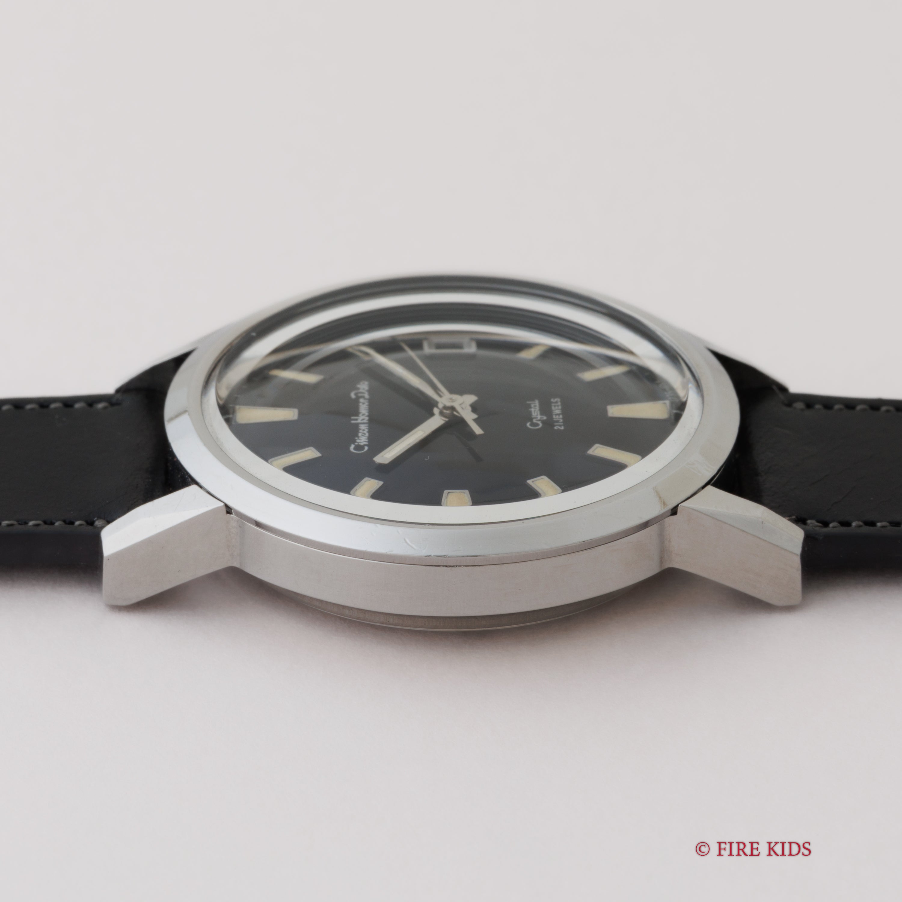 シチズン ホーマーデイト 1967年製 クリスタル ブラックダイヤル 手巻