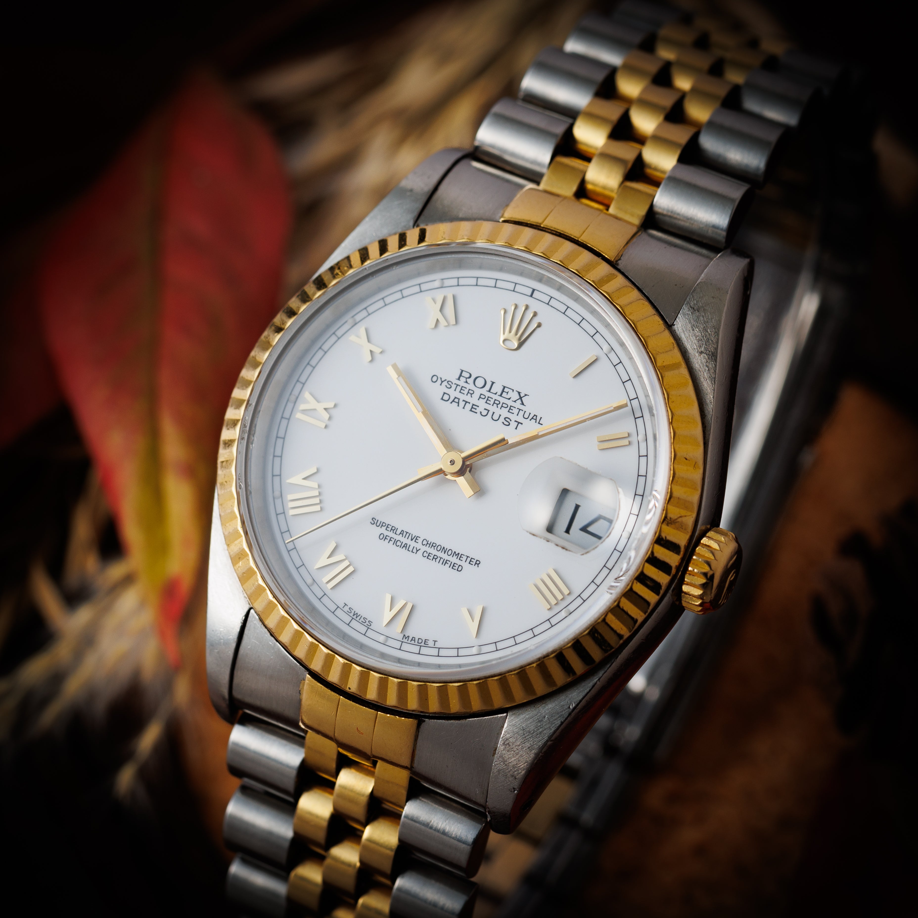 ロレックス デイトジャスト コンビ 1991年製 Ref.16233 ホワイトローマンダイヤル