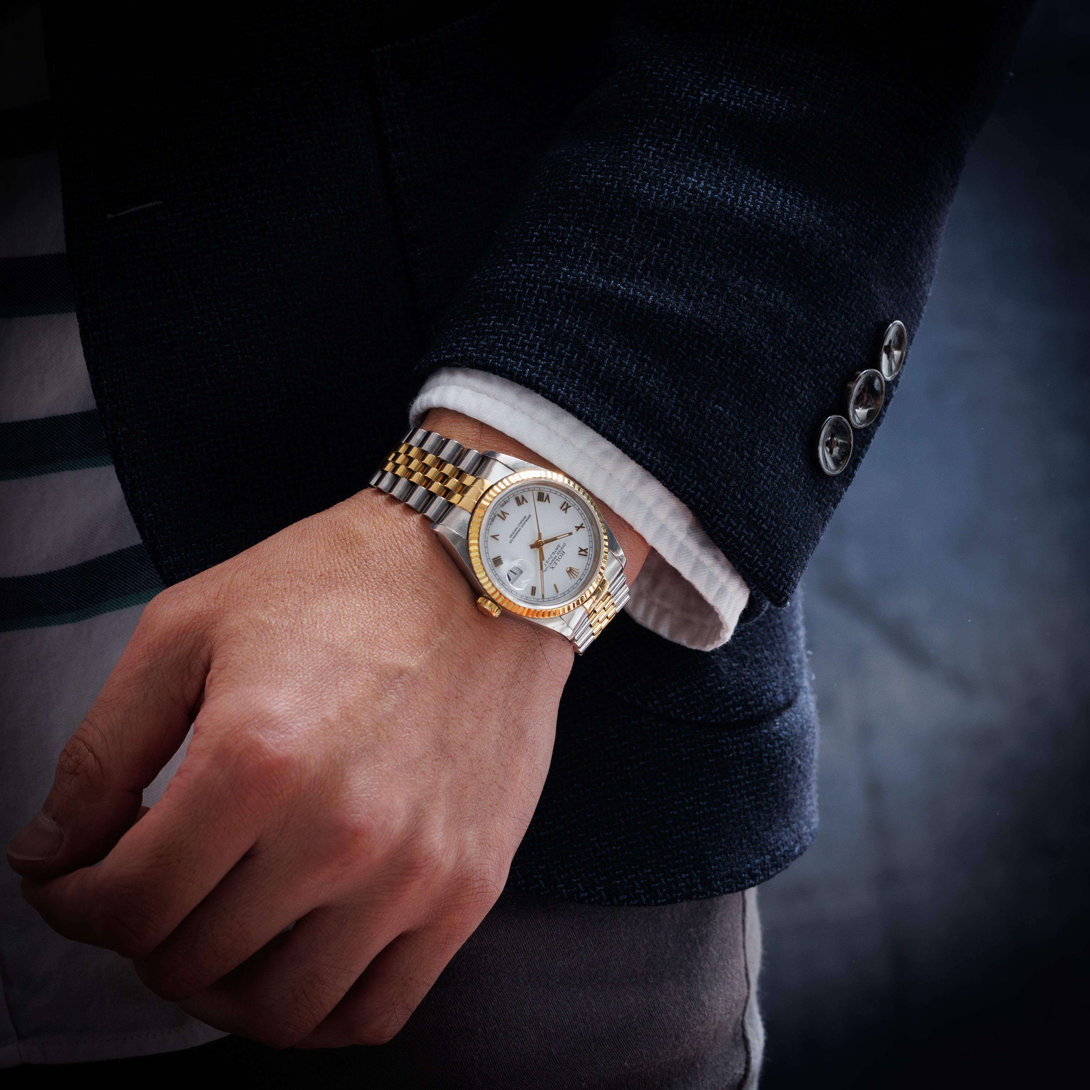 ロレックス デイトジャスト コンビ 1991年製 Ref.16233 ホワイトローマンダイヤル