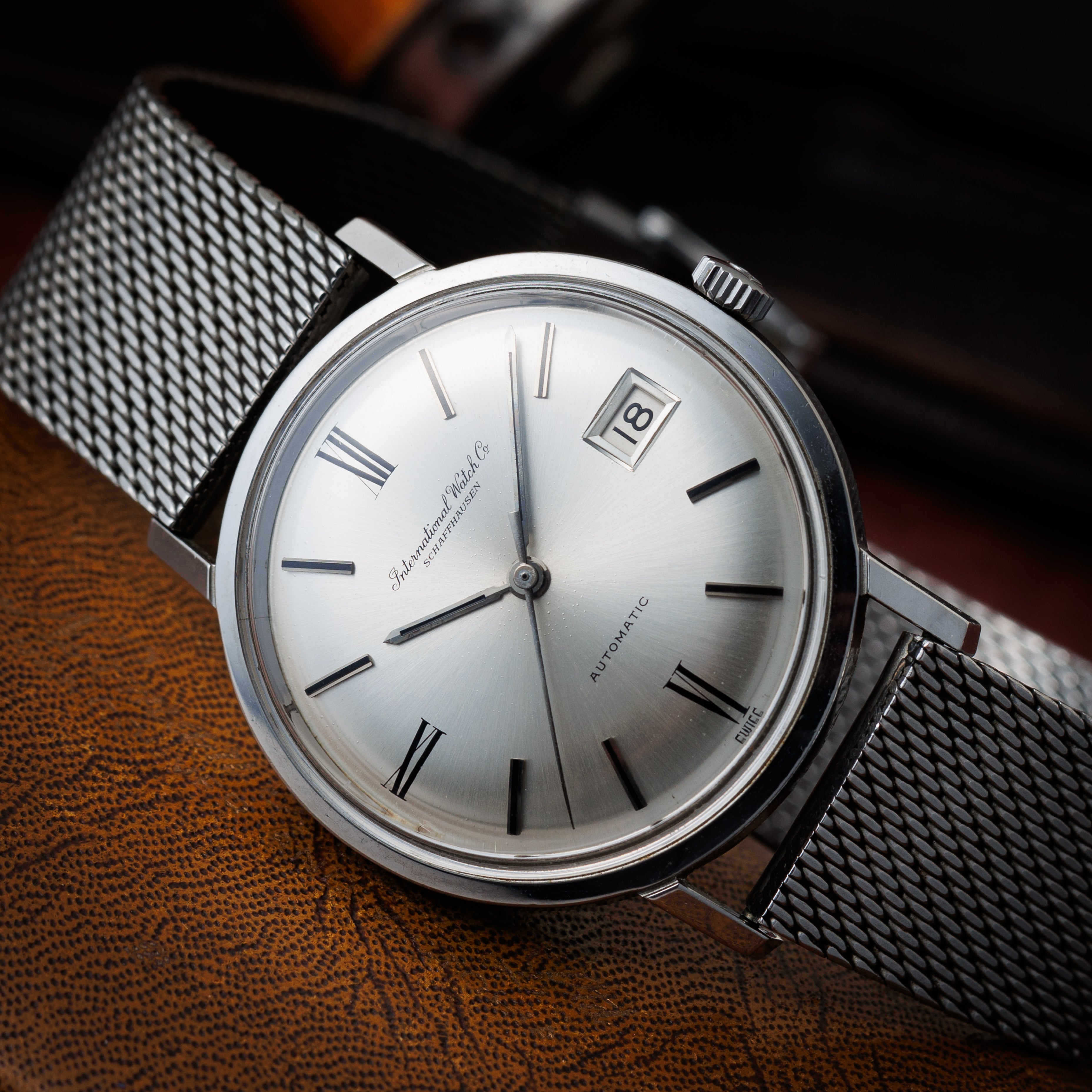 IWC ラウンドケース 1964年製 Ref.808A 純正メッシュブレス ペラトン式自動巻き Cal.8541