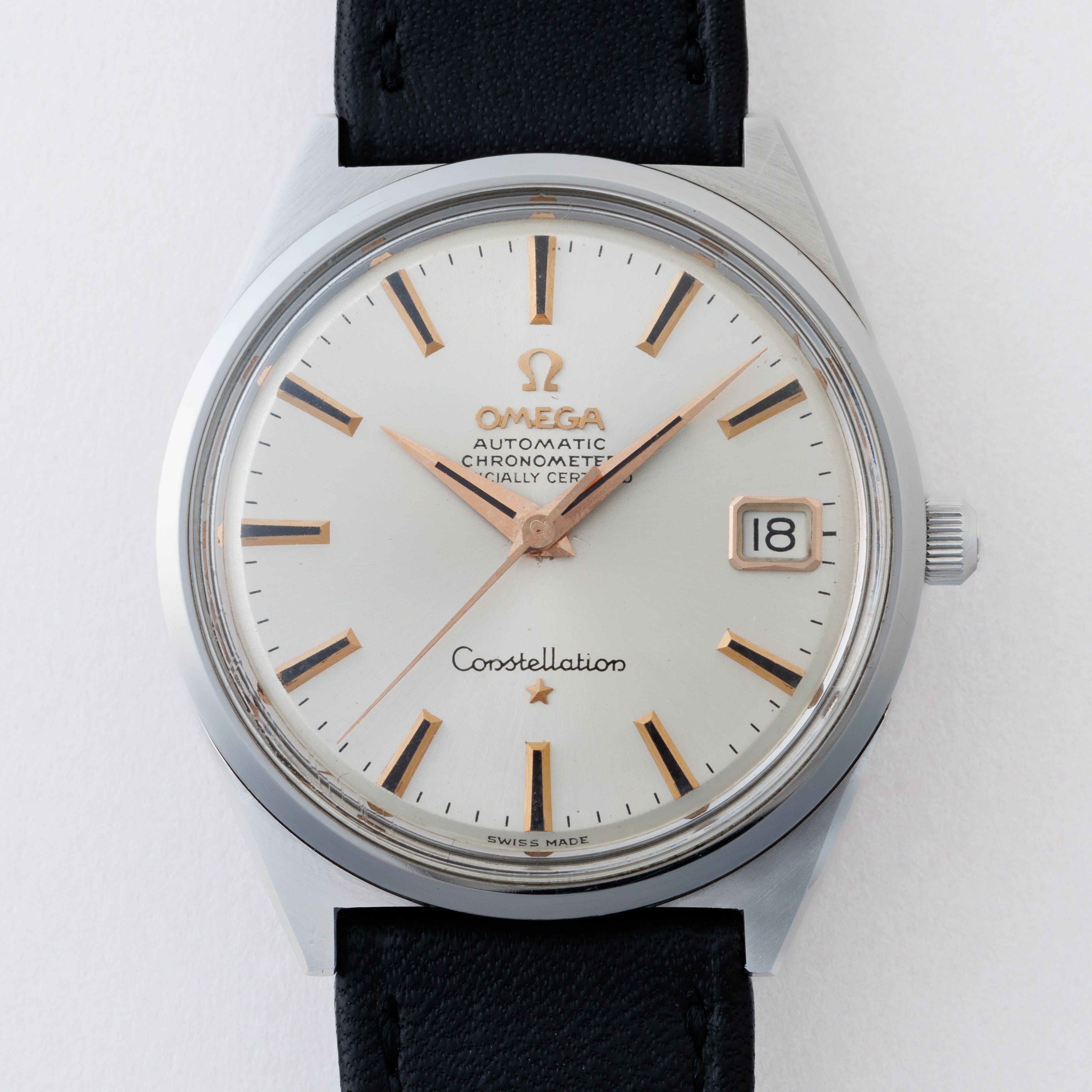 オメガ コンステレーション 1969年製 Ref.168.0015トノーケース 純正革ベルト、箱付き