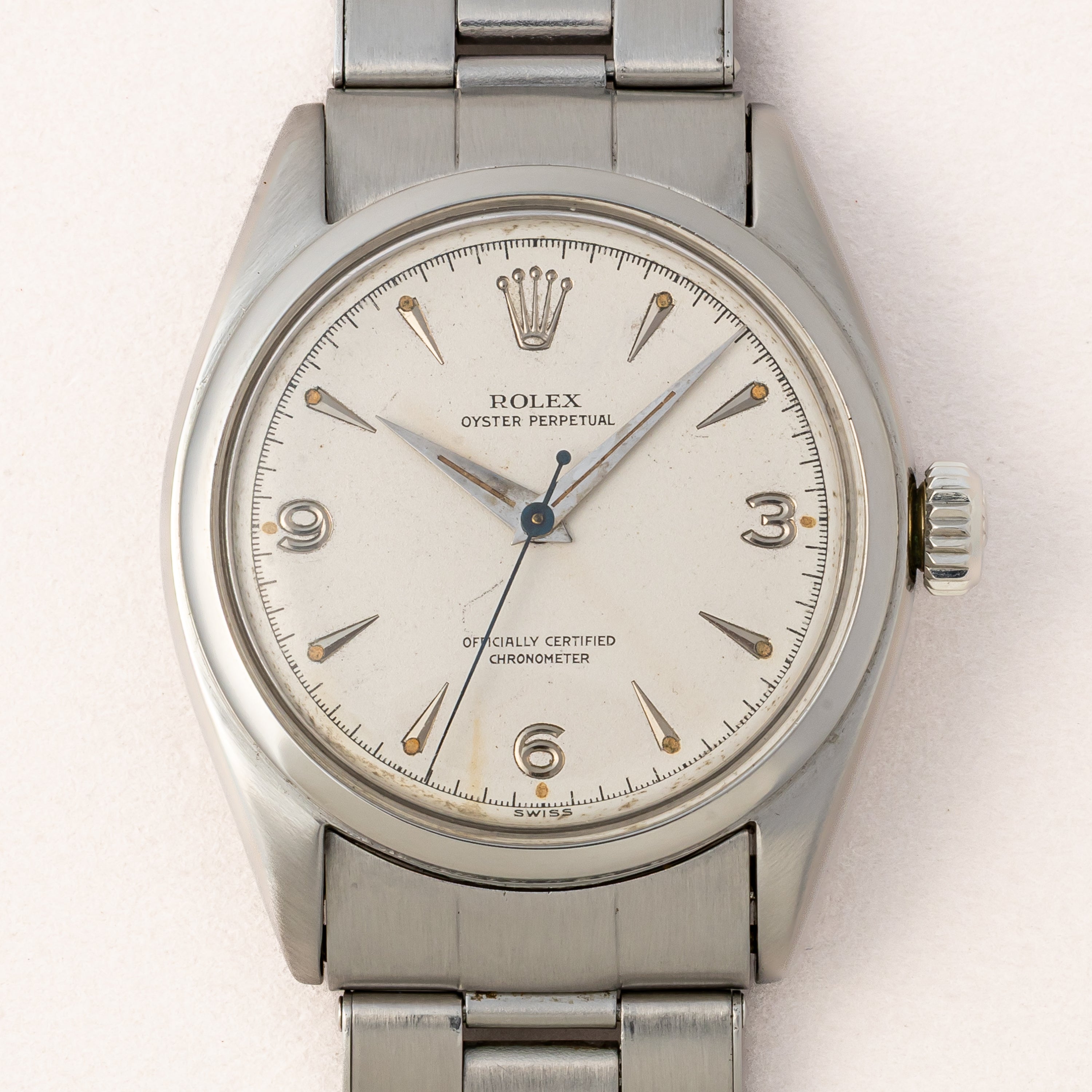 ロレックス セミバブルバック Ref.6084 エクスプローラーダイヤル 1953年製 自動巻き 純正リベットブレス