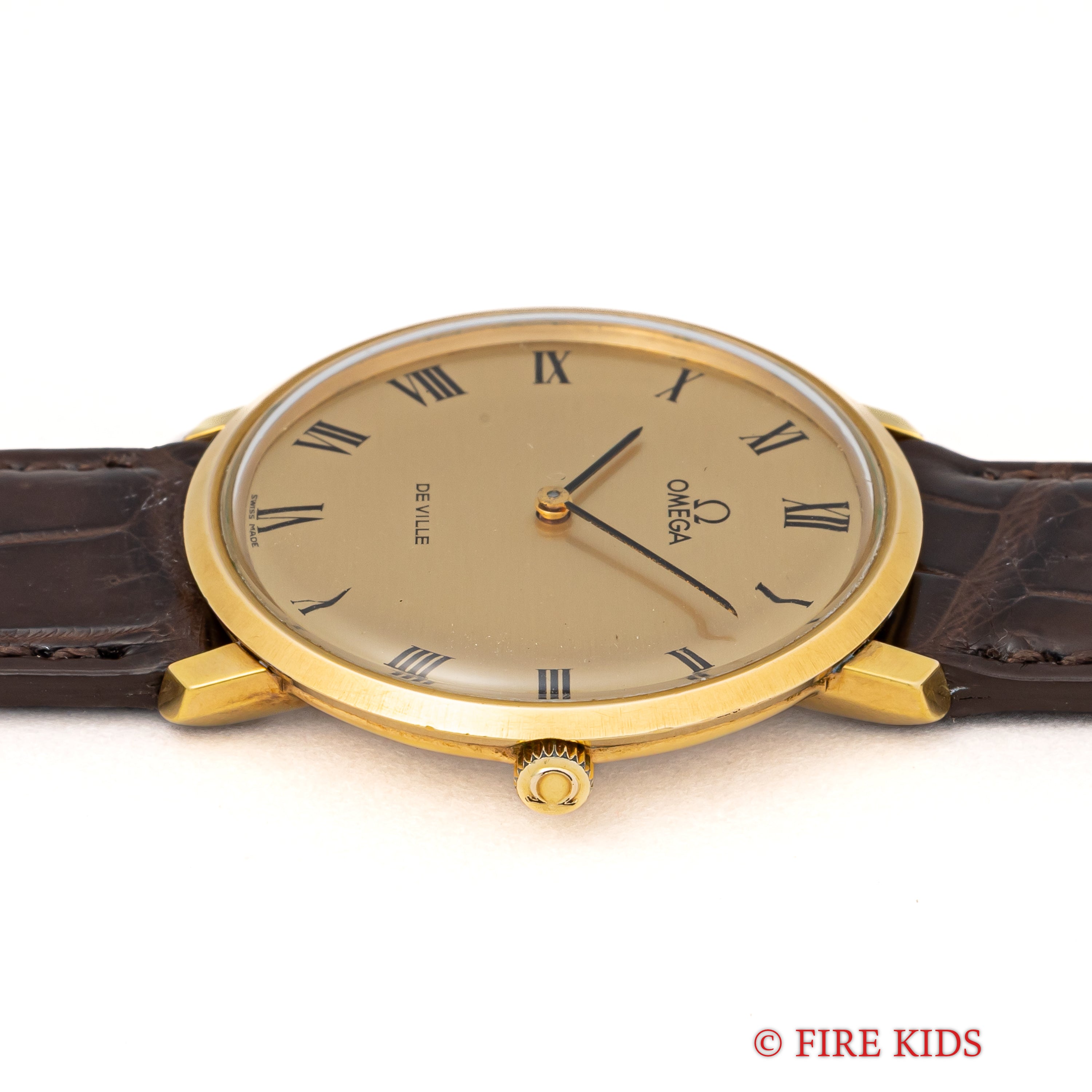 オメガ デ・ヴィル ローマンダイヤル 金張りラウンドケース 1969年製 Ref.111.077