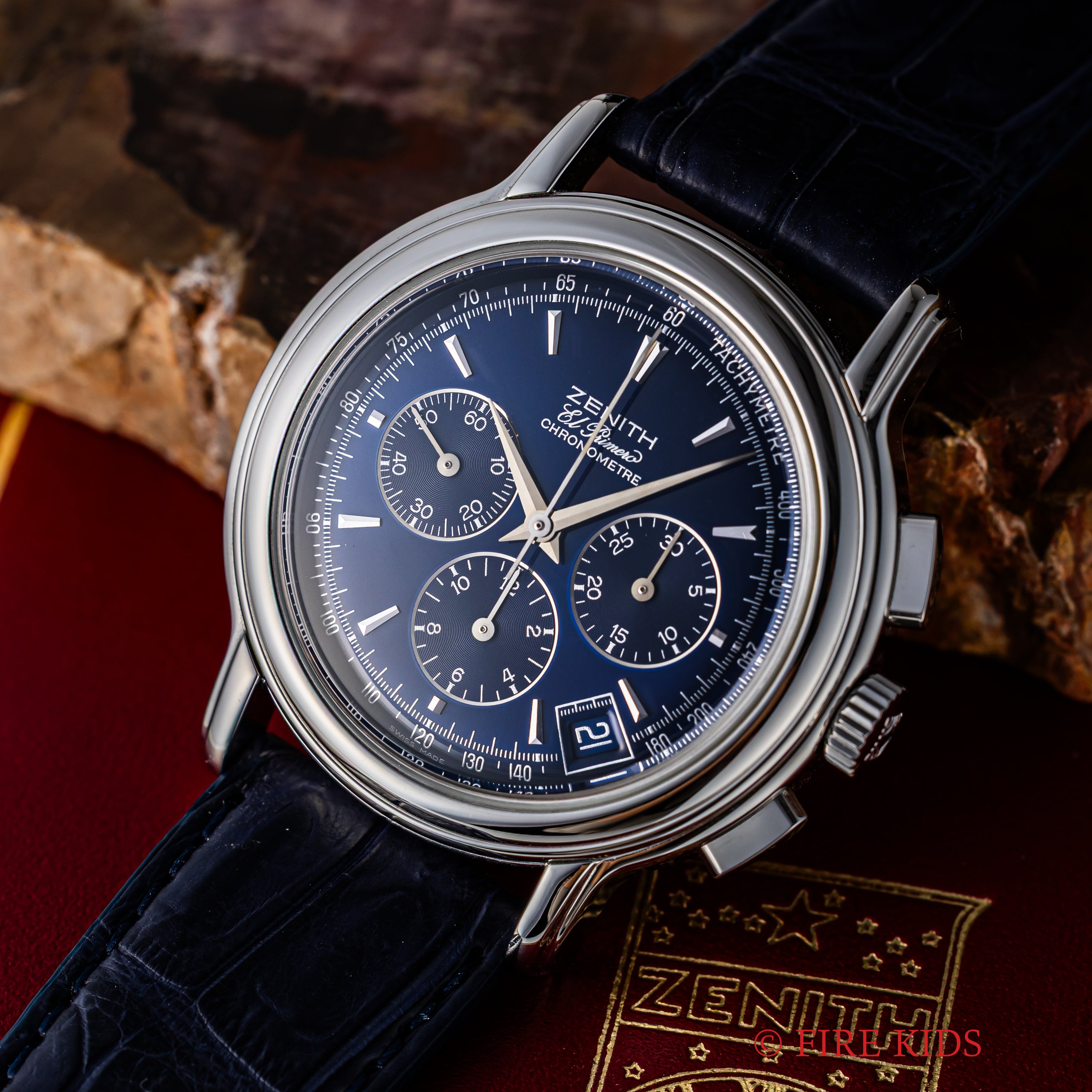 ゼニス エルプリメロ クロノマスター 1995年製 ブルーダイヤル クロノメーター スケルトンバック 箱クロノメーター証付