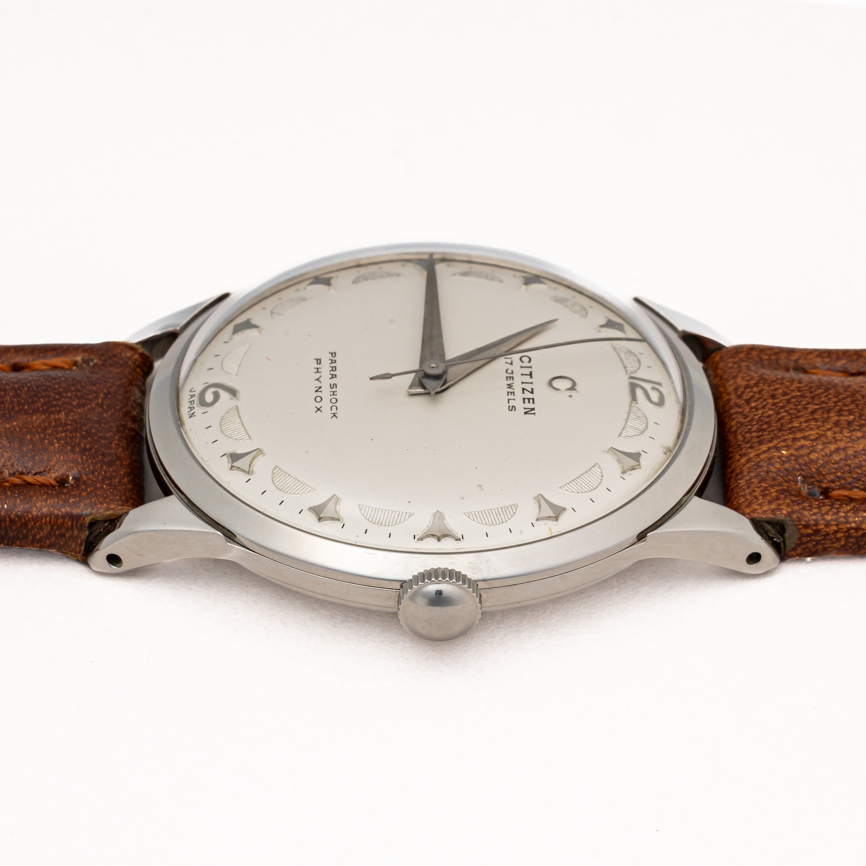 シチズン ラウンドケース パラショック 中三針 変わり文字盤 1955年製 手巻き