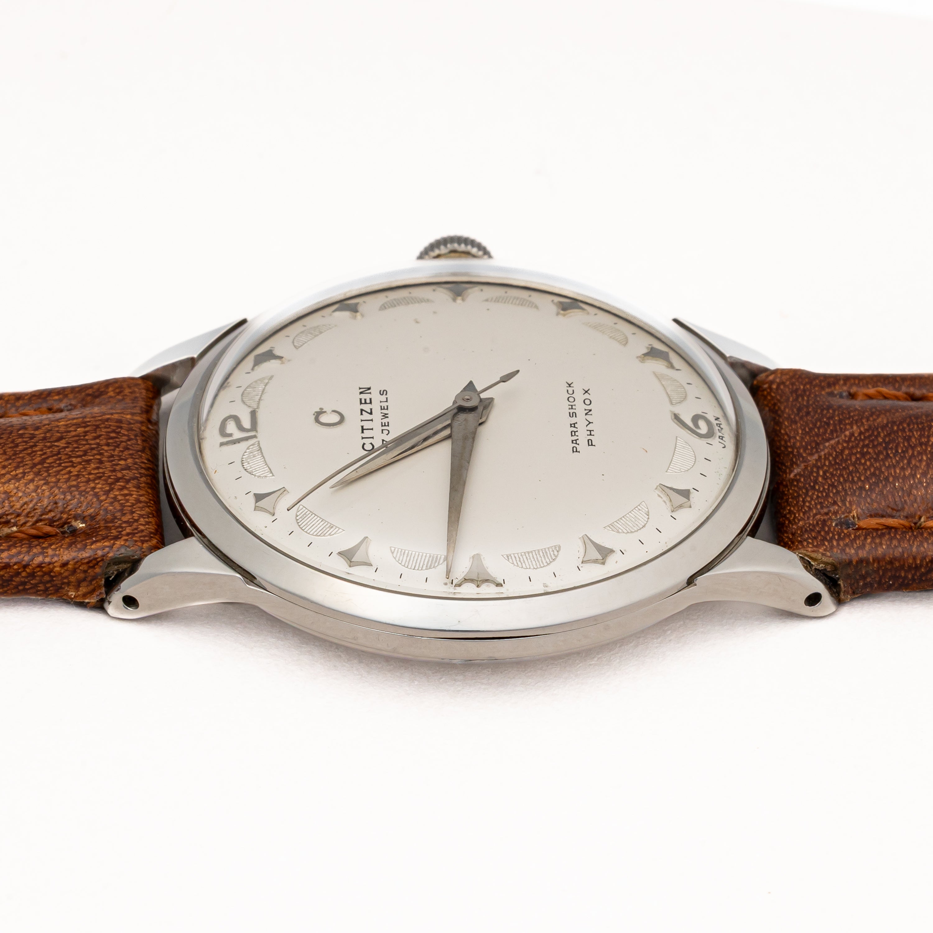 シチズン ラウンドケース パラショック 中三針 変わり文字盤 1955年製 手巻き