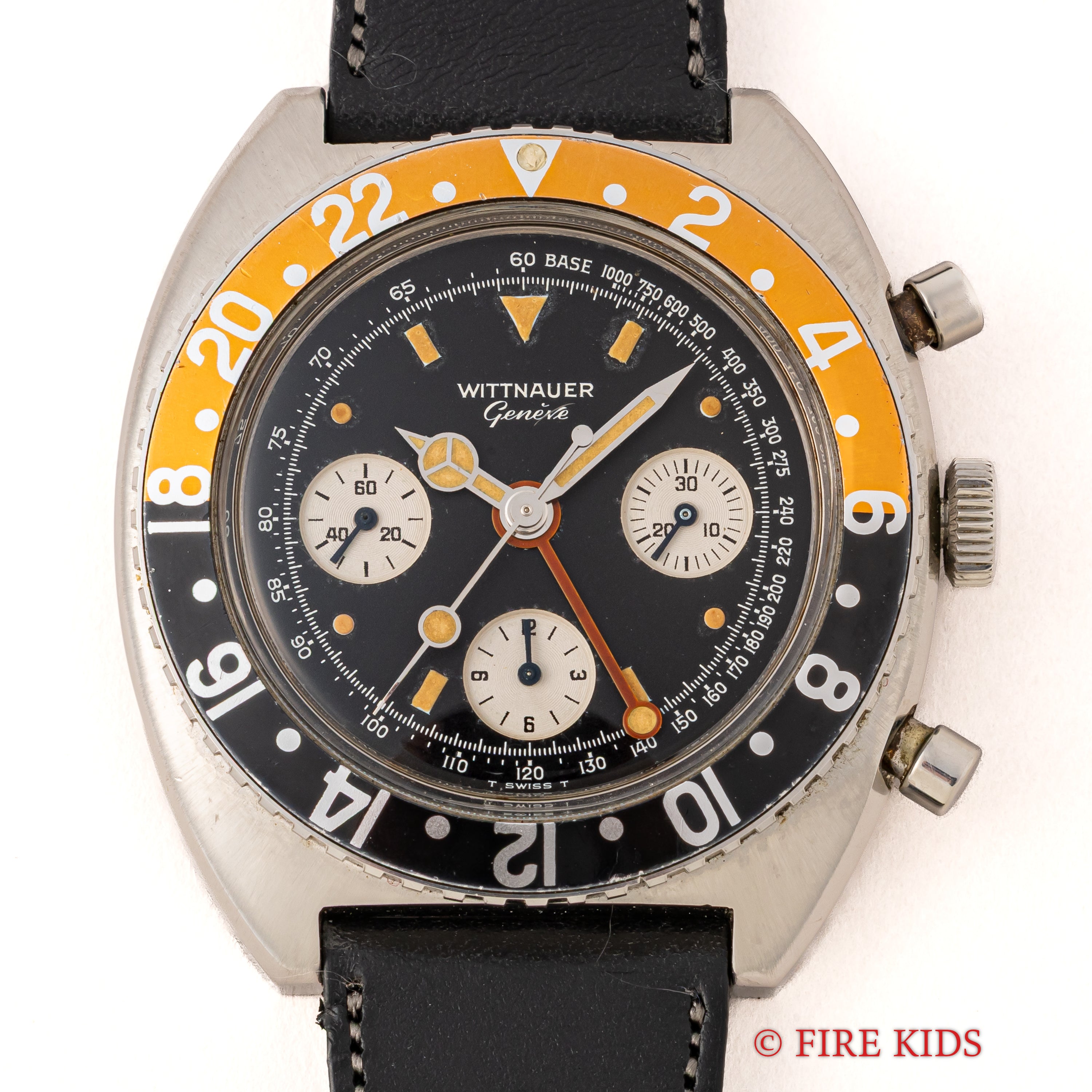 ウィットナー バルジュー724搭載GMTクロノグラフ 1960年代製 手巻 Cal.724 コークベゼル