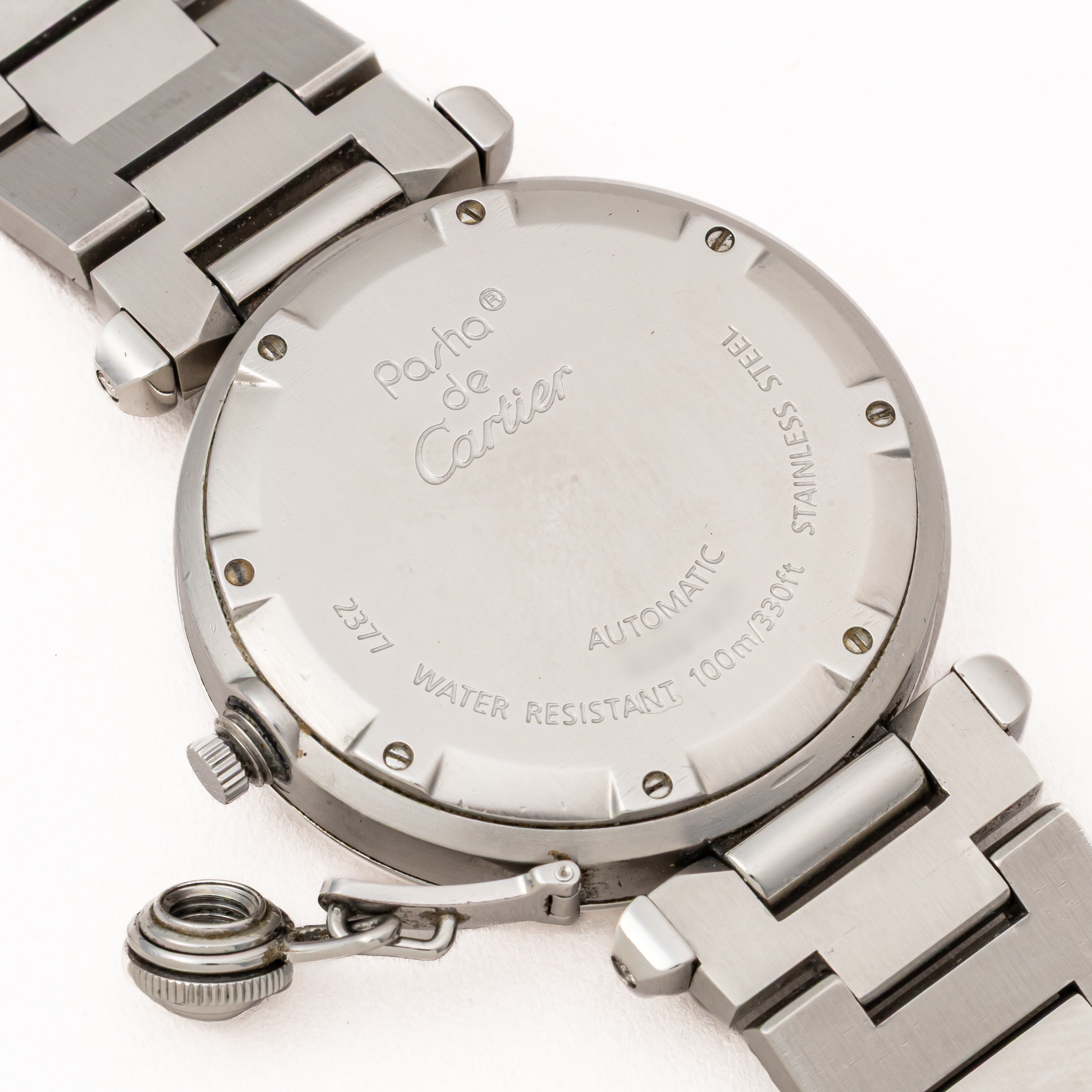 カルティエ パシャC メリディアン 2004年発行ギャラ Ref.2377 GMT シルバーダイヤル 箱、ギャラ付き