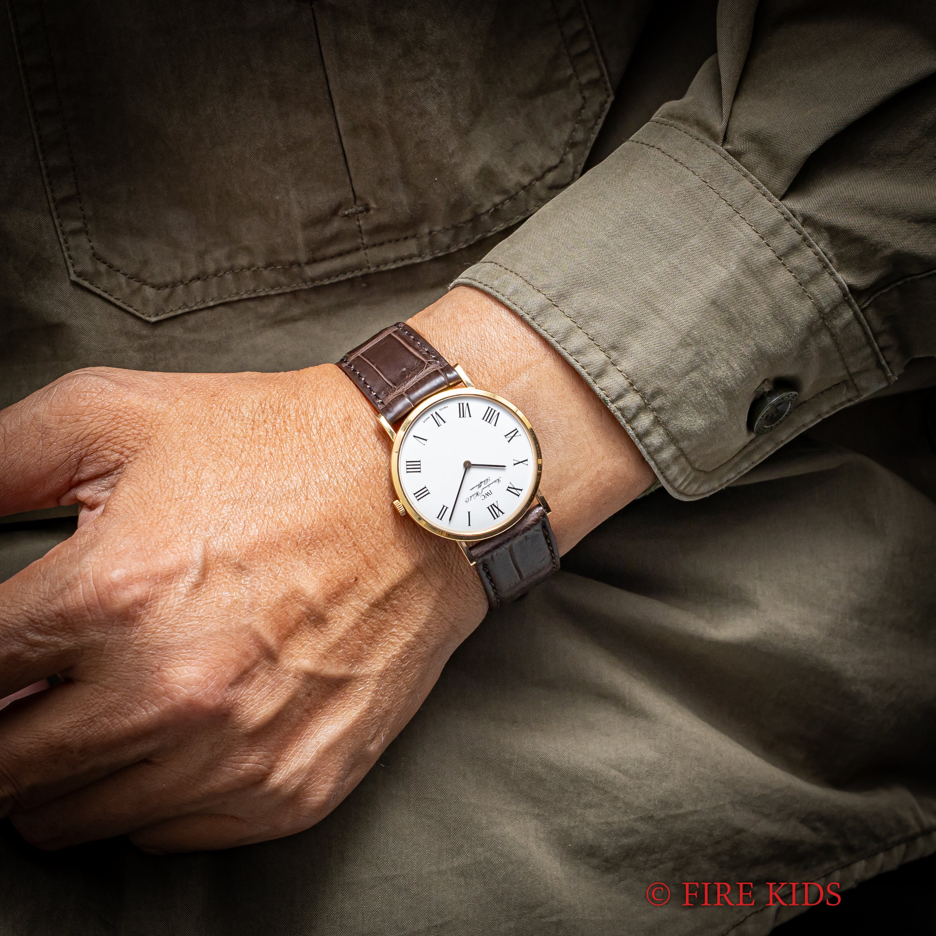 IWC 18金無垢ラウンドケース Ref.2010 1994年製 手巻き Cal.1852ホワイトローマンダイヤル ギャラ付き