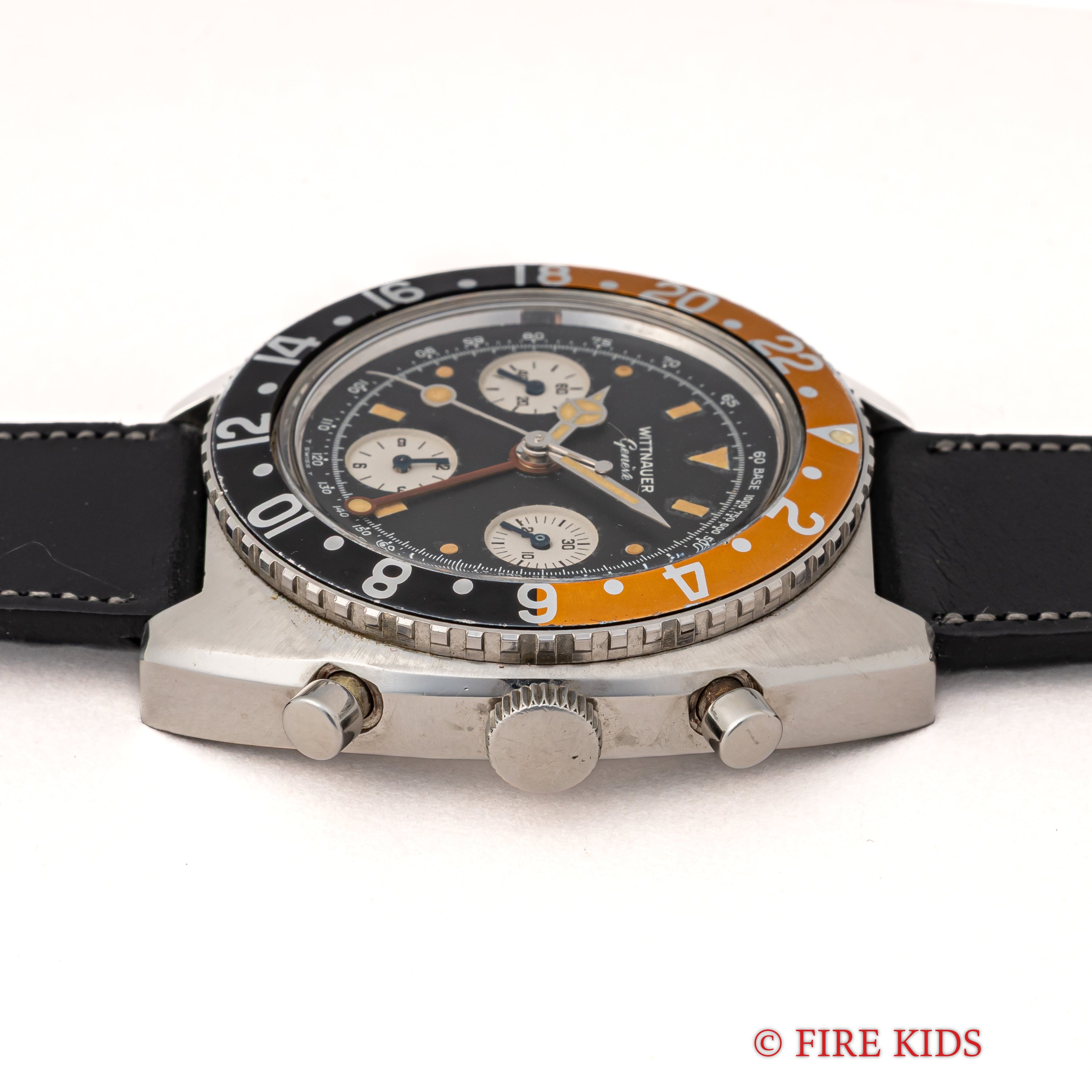 ウィットナー バルジュー724搭載GMTクロノグラフ 1960年代製 手巻 Cal.724 コークベゼル