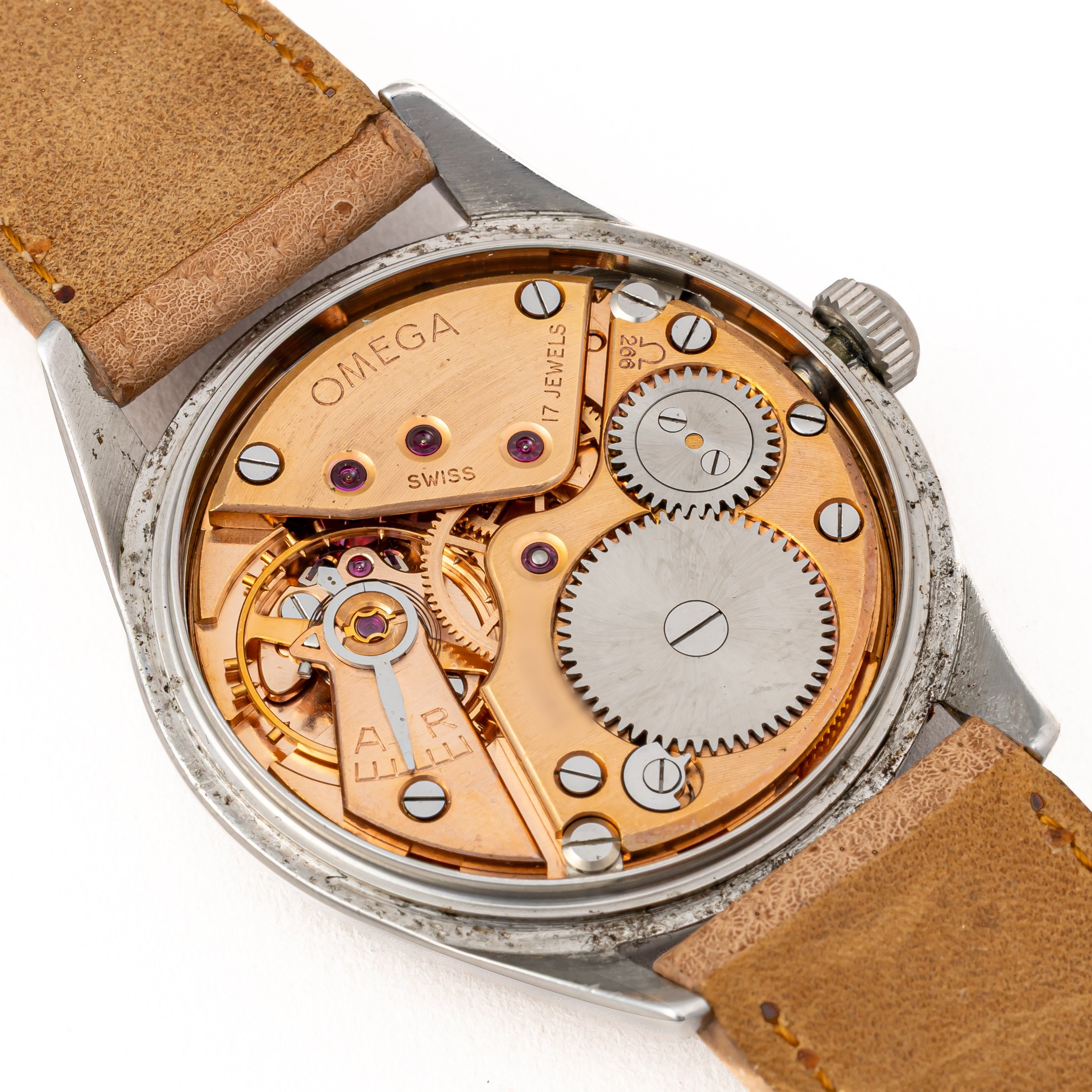 オメガ ブルズアイ 30mmキャリバー 1954年製 手巻き Ref.2791-2 Cal.266 純正尾錠付き