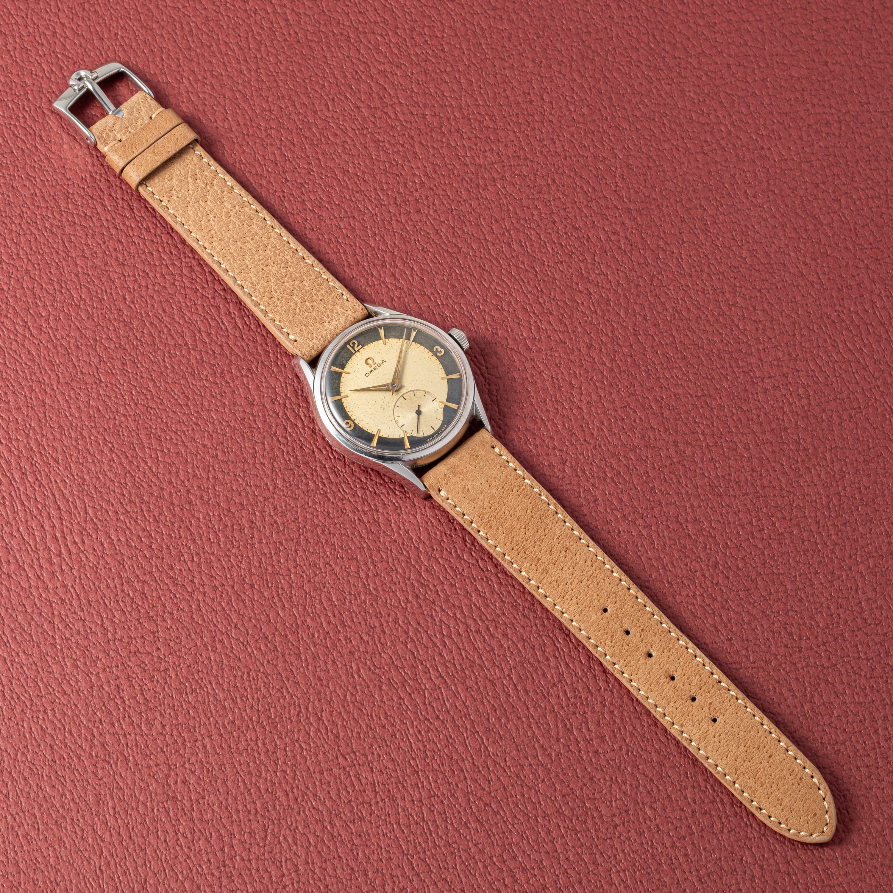 オメガ ブルズアイ 30mmキャリバー 1954年製 手巻き Ref.2791-2 Cal.266 純正尾錠付き