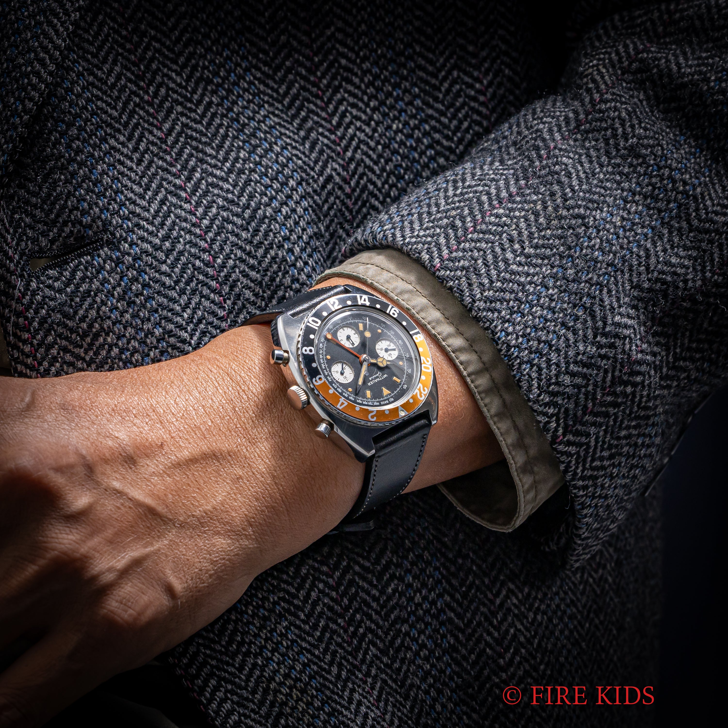 ウィットナー バルジュー724搭載GMTクロノグラフ 1960年代製 手巻 Cal.724 コークベゼル