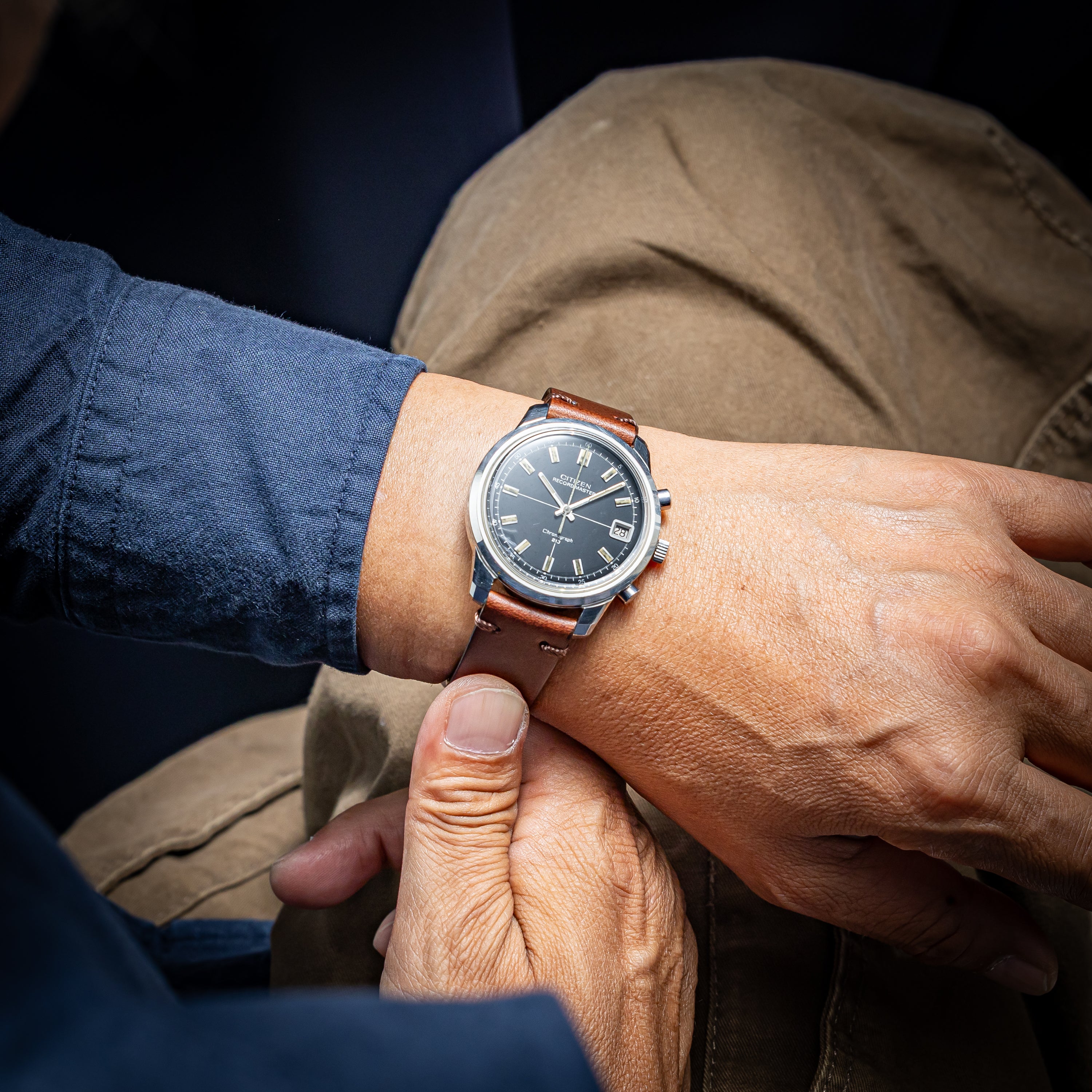 シチズン レコードマスター 1968年製 フライバック クロノグラフ ブラックダイヤル