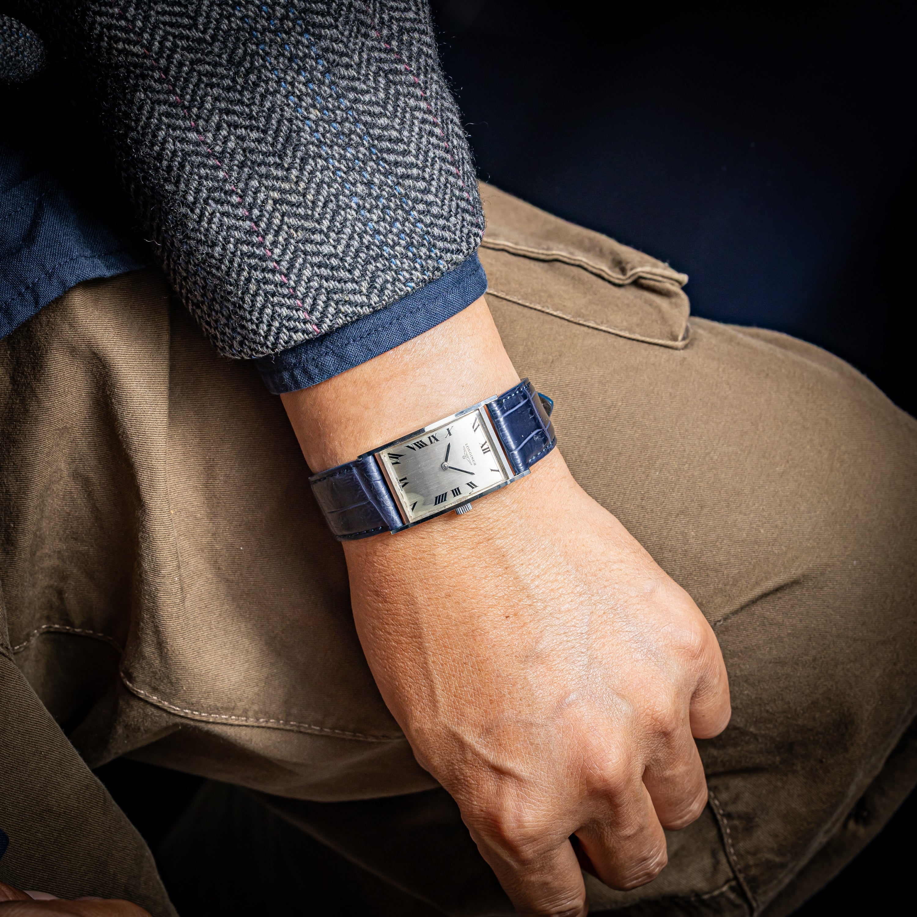 ロンジン レクタンギュラー 1967年製 ローマンダイヤル 手巻 Cal. 370 純正尾錠付き