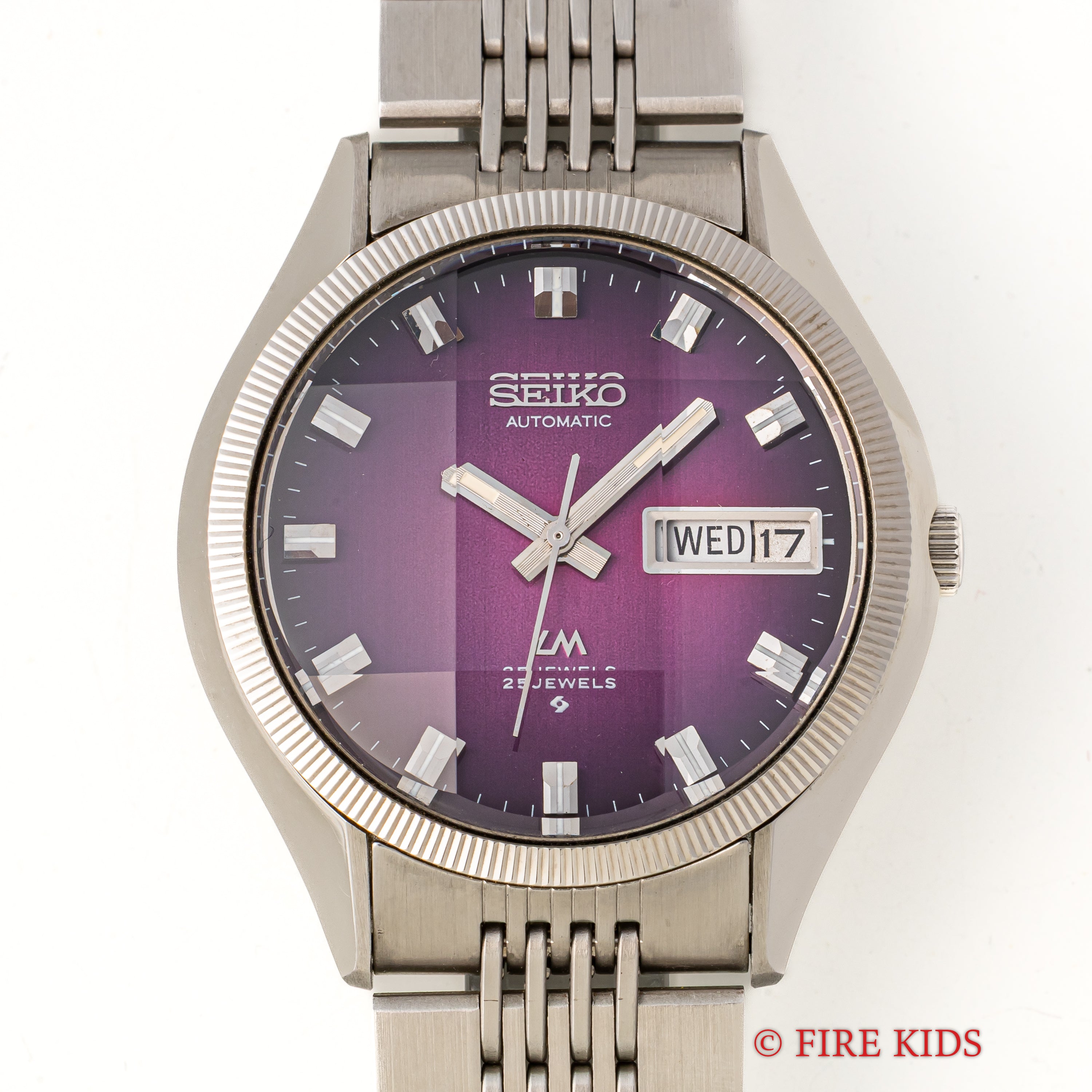 セイコー ロードマチック Ref.5606-7330 1974年製 カットガラス パープルダイヤル 純正ブレス タグ付き