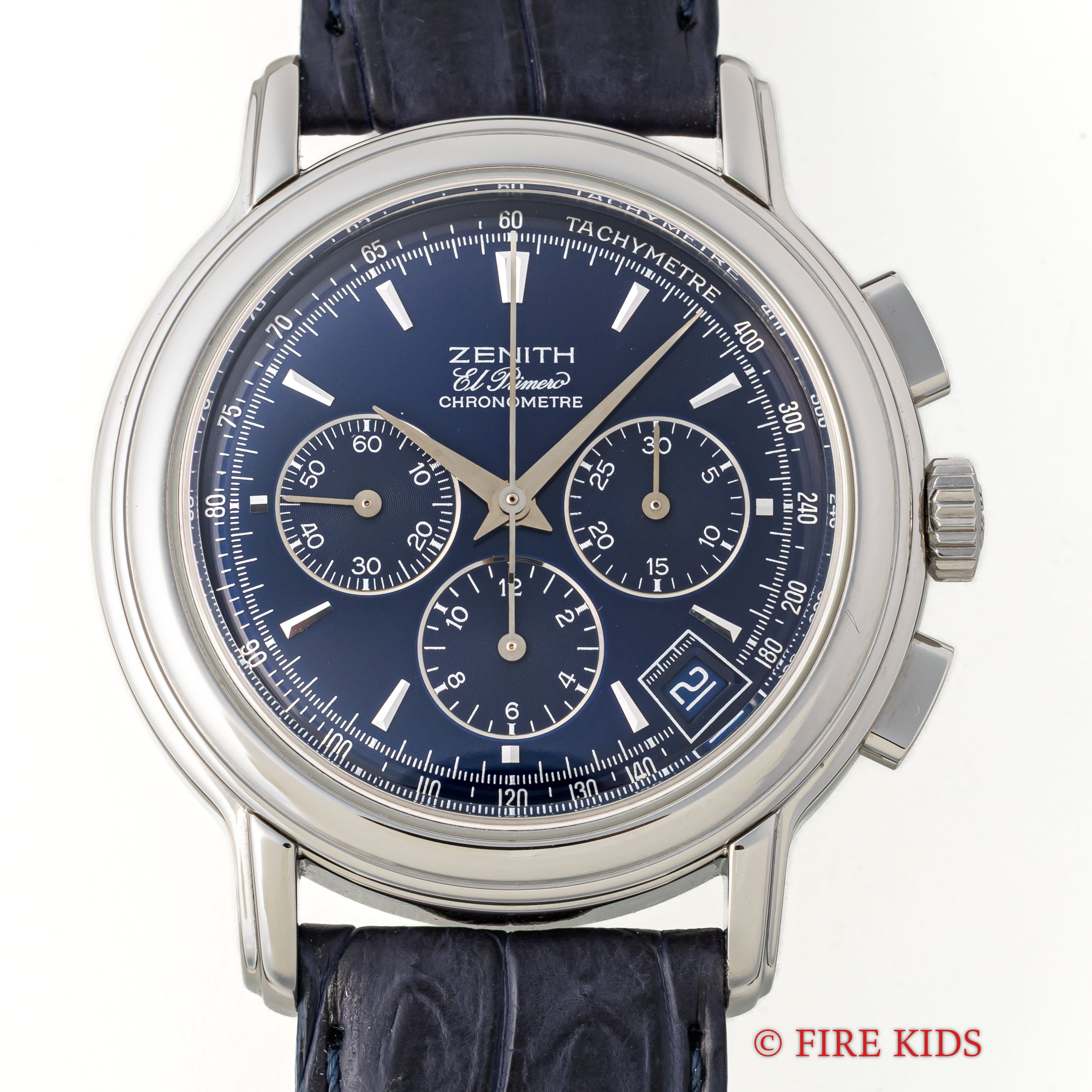 ゼニス エルプリメロ クロノマスター 1995年製 ブルーダイヤル クロノメーター スケルトンバック 箱クロノメーター証付