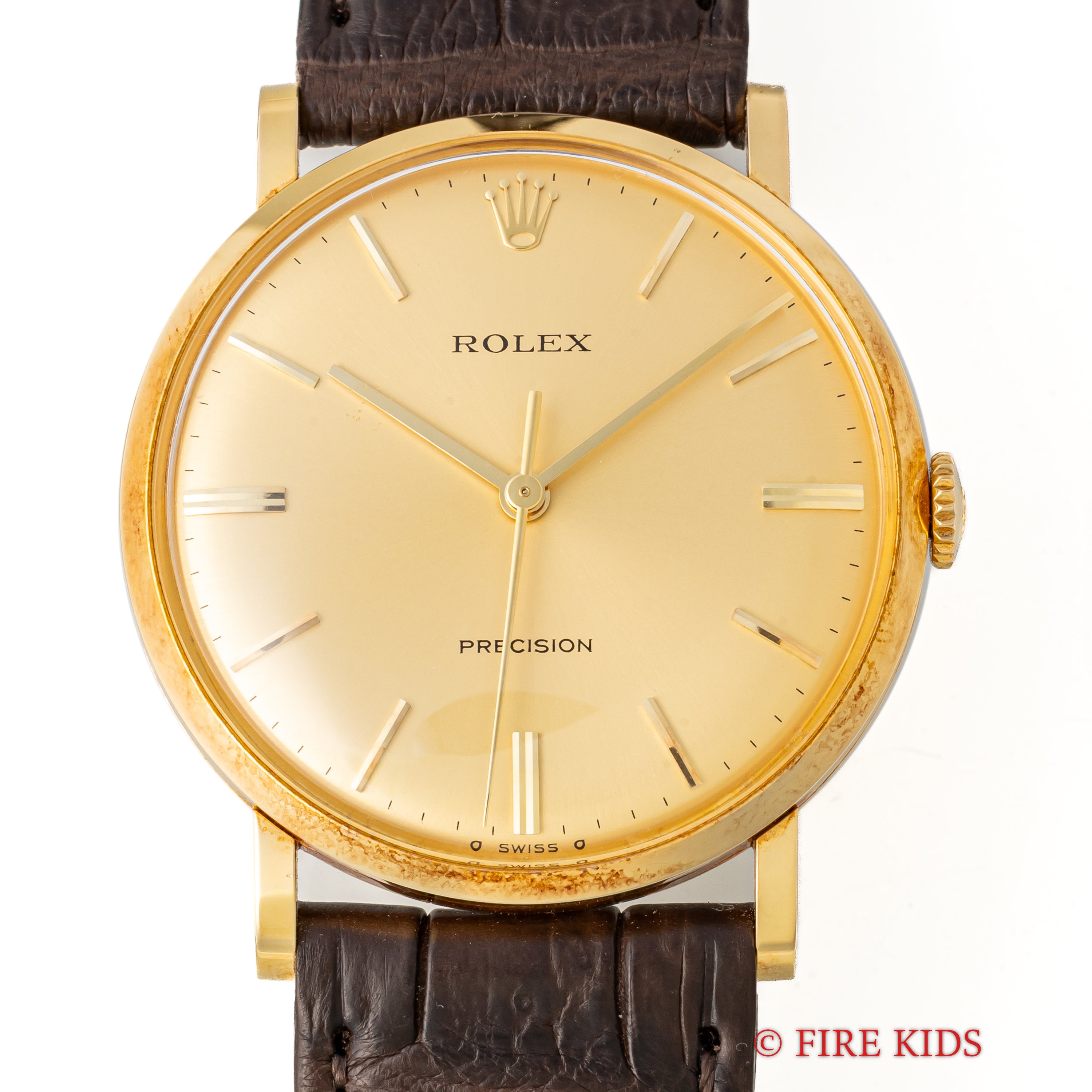 ロレックス プレシジョン 1973年製 18金無垢 手巻き Ref.3410 ノンオイスターケース