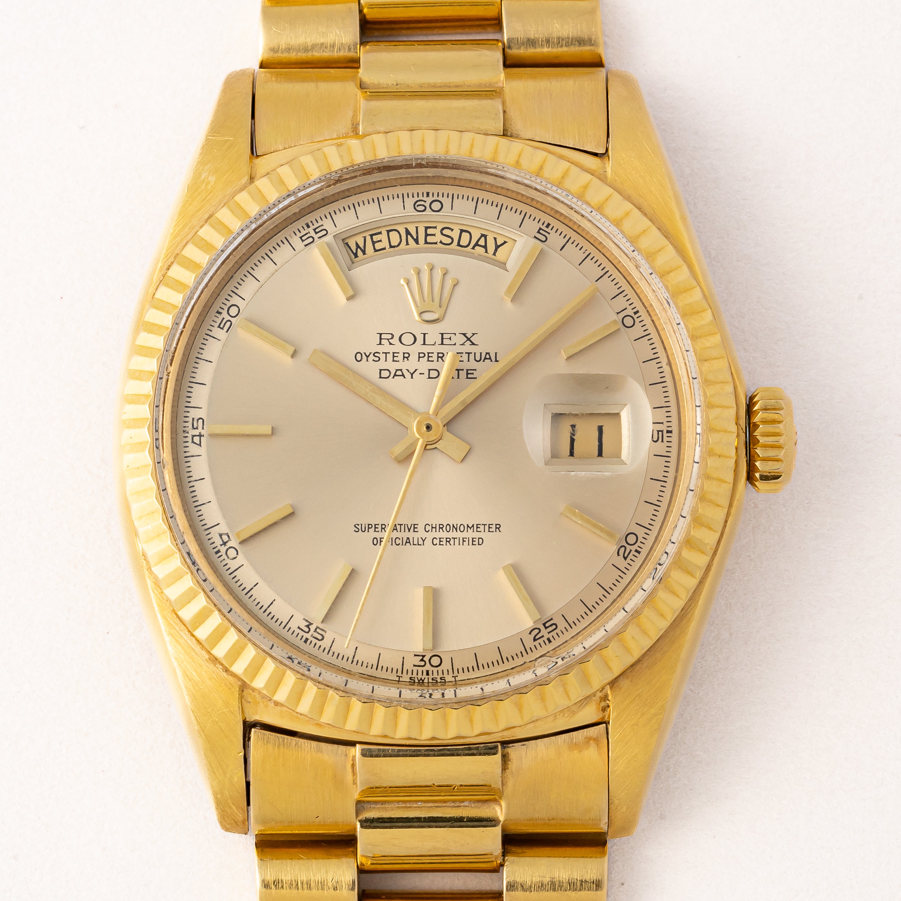 ロレックス デイデイト 1971年製 Ref.1803 18金無垢 シャンパンダイヤル 純正ブレス付き 夜光無し