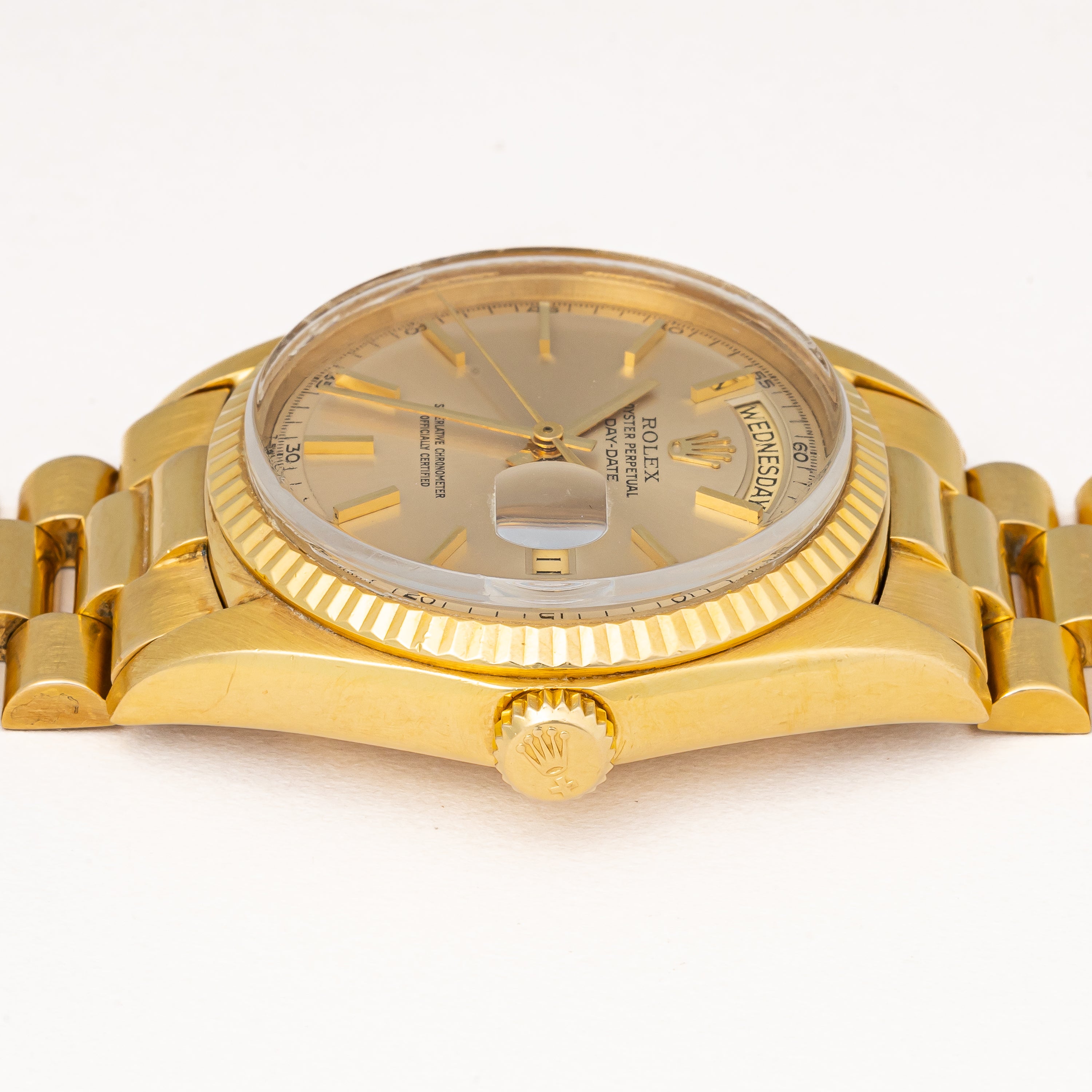 ロレックス デイデイト 1971年製 Ref.1803 18金無垢 シャンパンダイヤル 純正ブレス付き 夜光無し