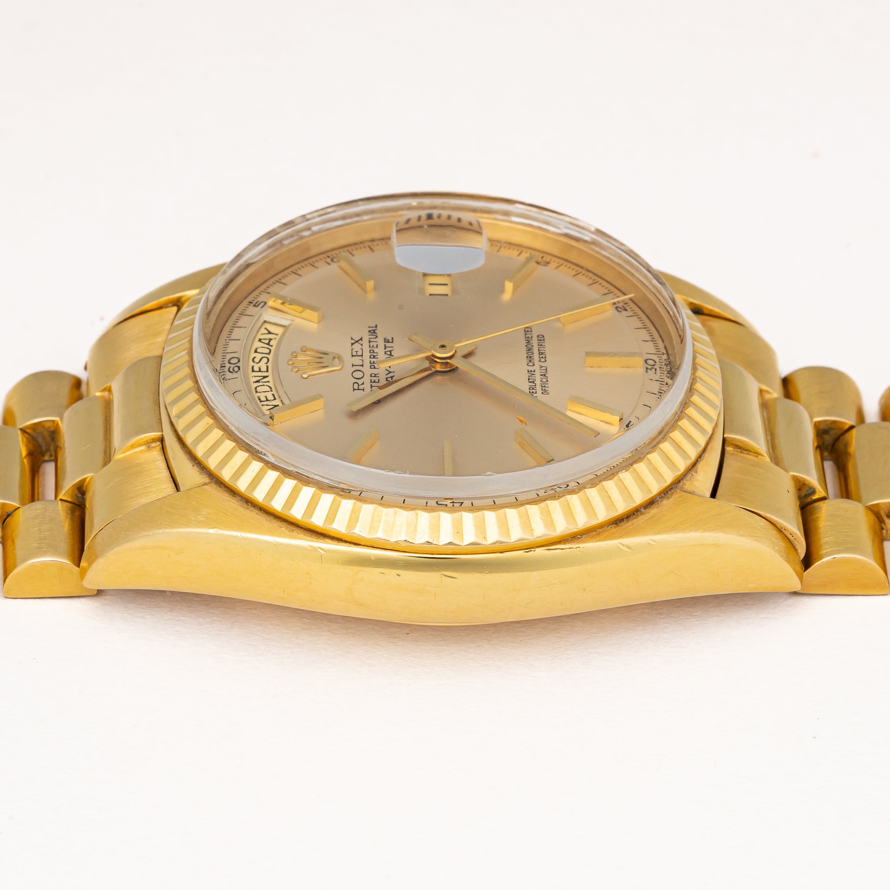 ロレックス デイデイト 1971年製 Ref.1803 18金無垢 シャンパンダイヤル 純正ブレス付き 夜光無し