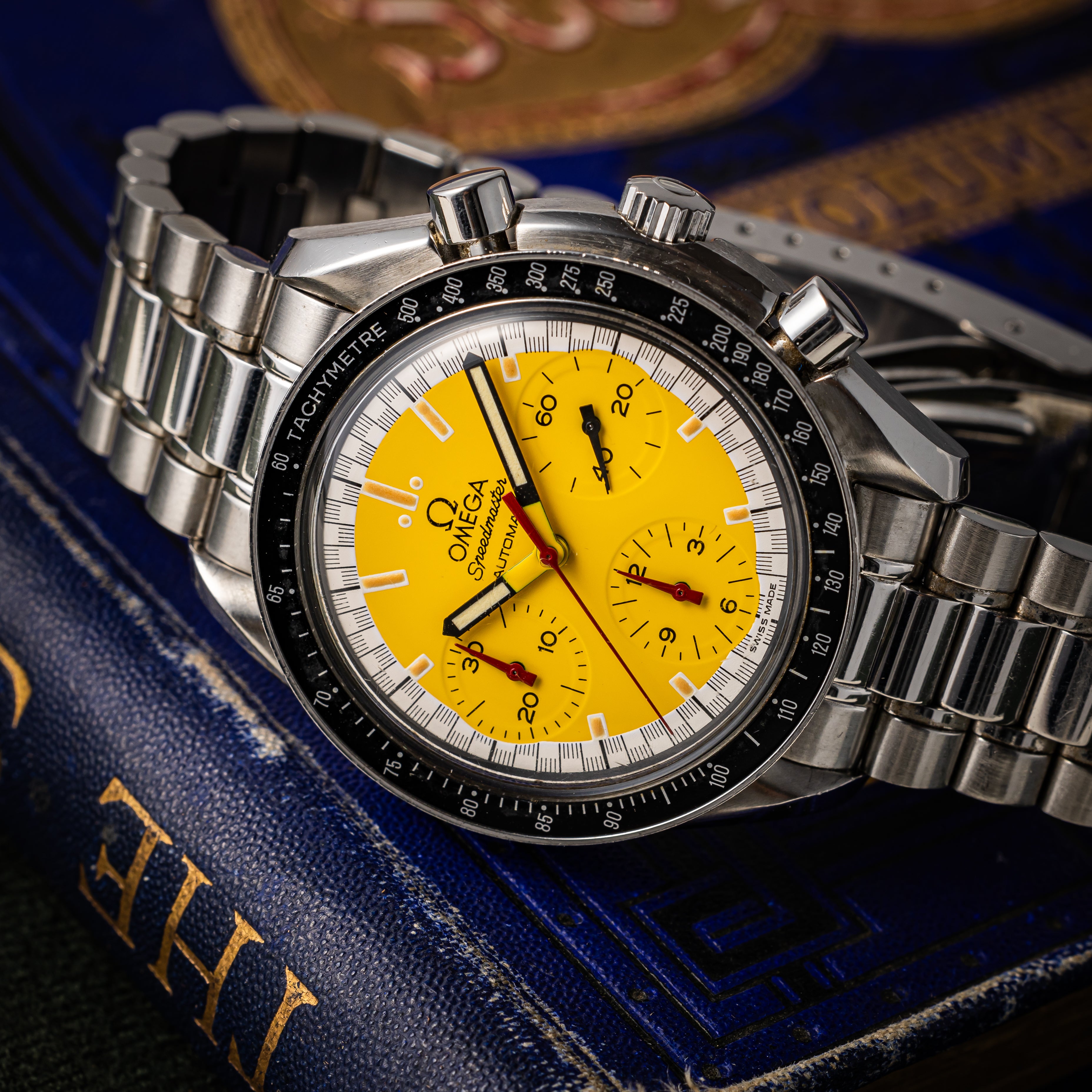 オメガ スピードマスター レーシング 1996年~1998年製 シューマッハ Ref.3510.12 イエローダイヤル