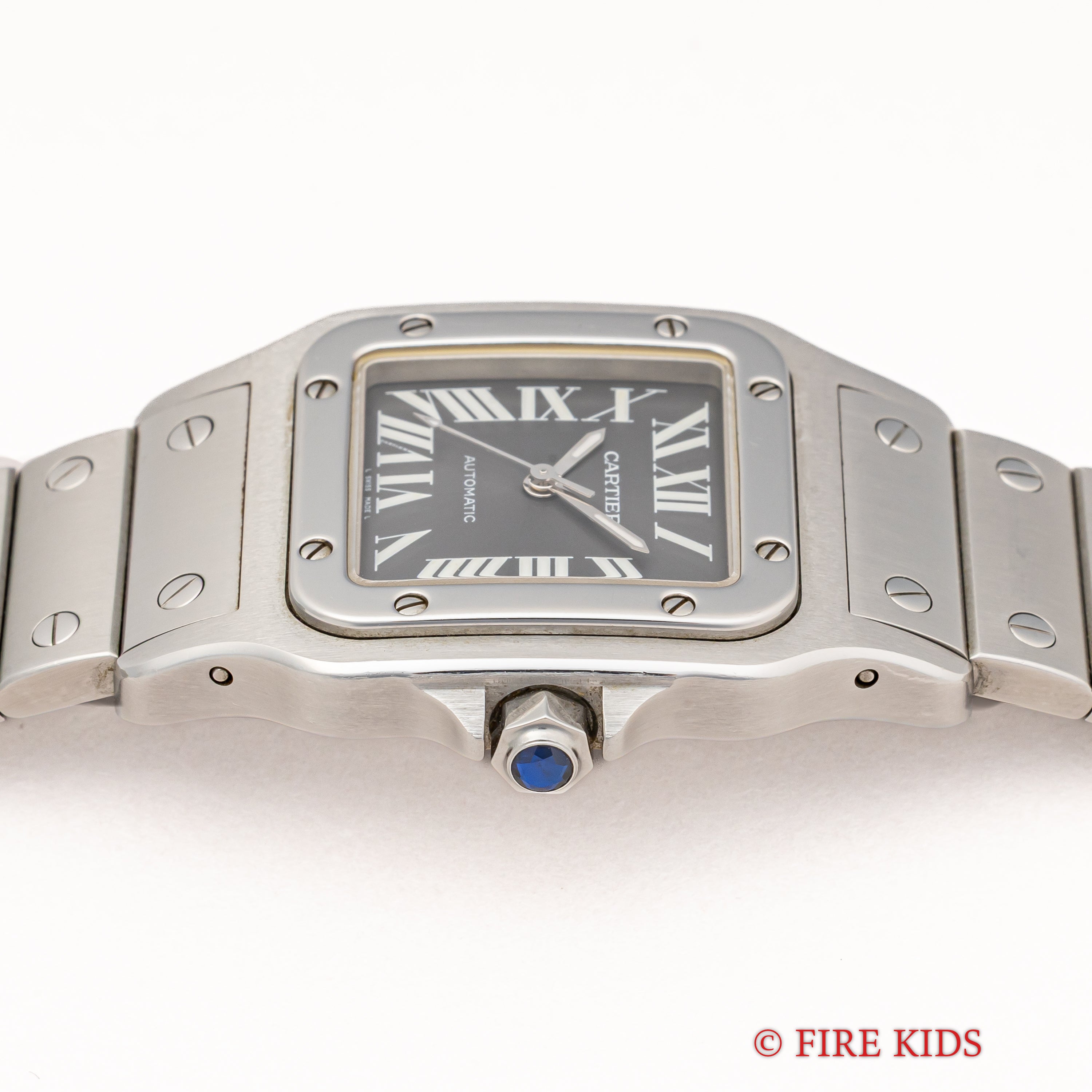 カルティエ サントスガルべ LMサイズ 自動巻き 2002年製 SIHH2000本限定モデル グレーダイヤル