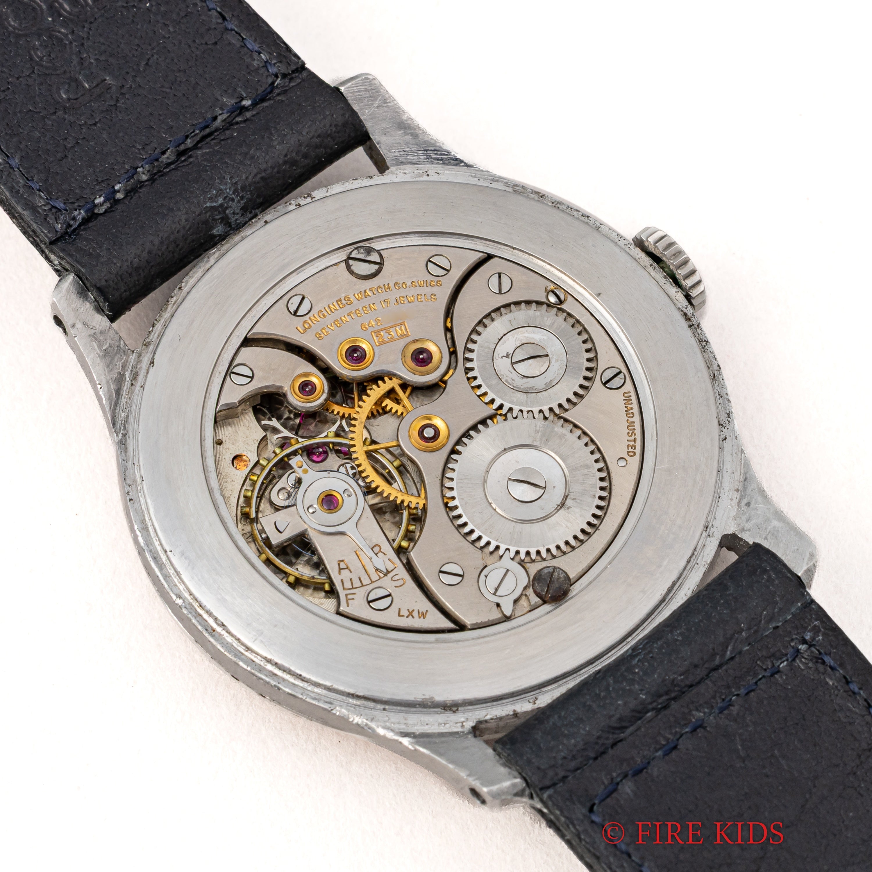 ロンジン ラウンドケース 手巻き スモールセコンド 1940年代 ピンクアラビアダイヤル