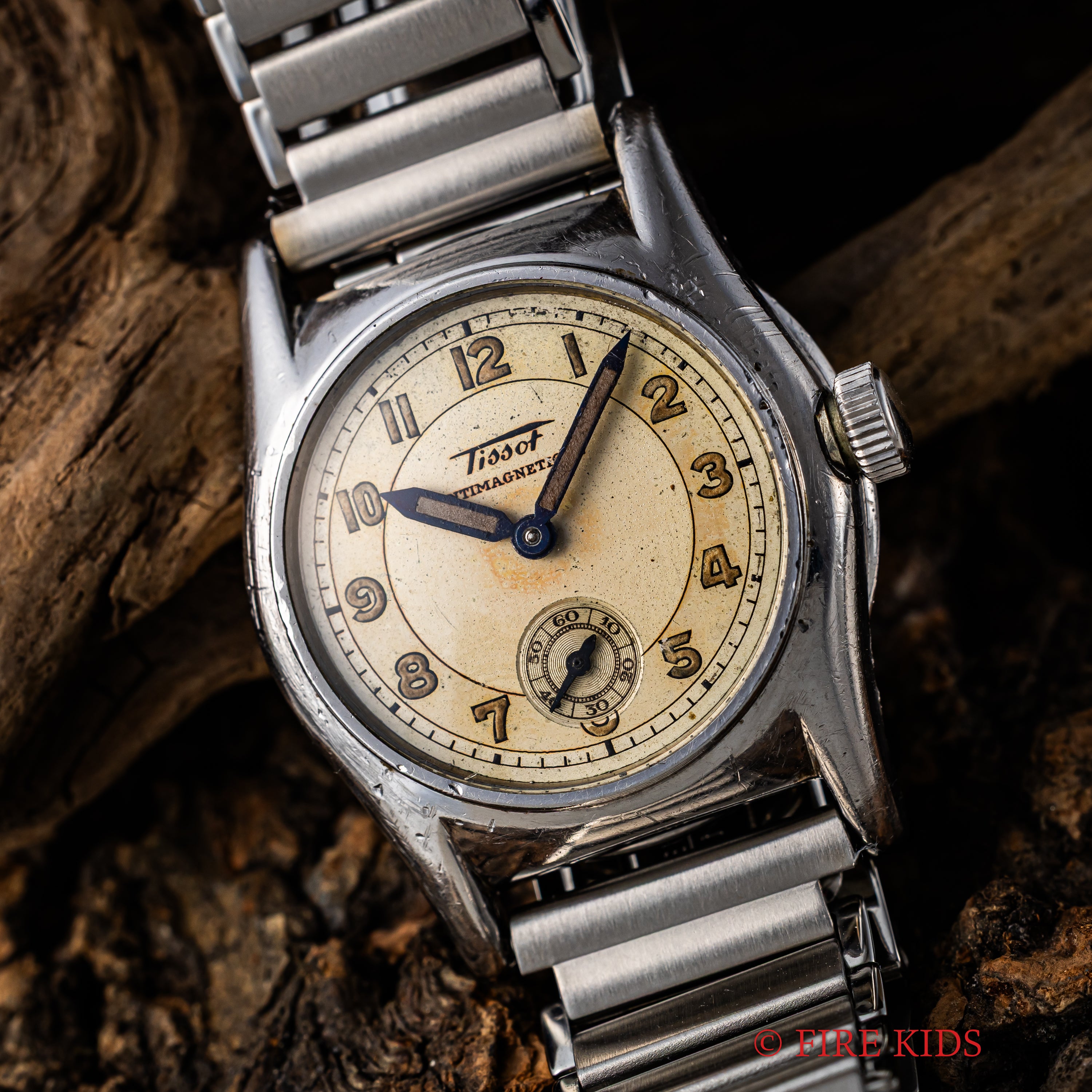 ティソ アンチマグネティック 初期型防水モデル 1930年代製 手巻 ツートンアラビアダイヤル
