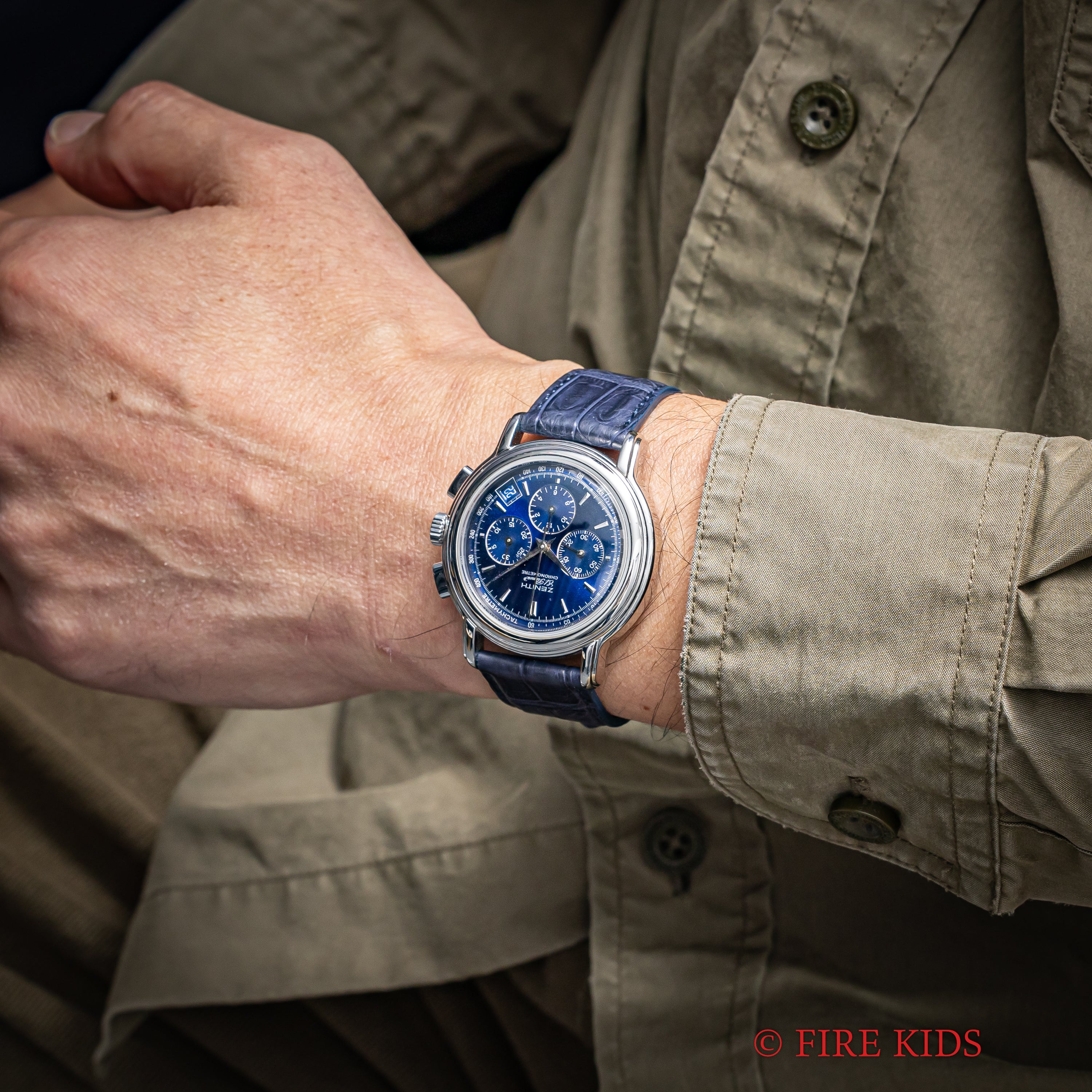 ゼニス エルプリメロ クロノマスター 1995年製 ブルーダイヤル クロノメーター スケルトンバック 箱クロノメーター証付