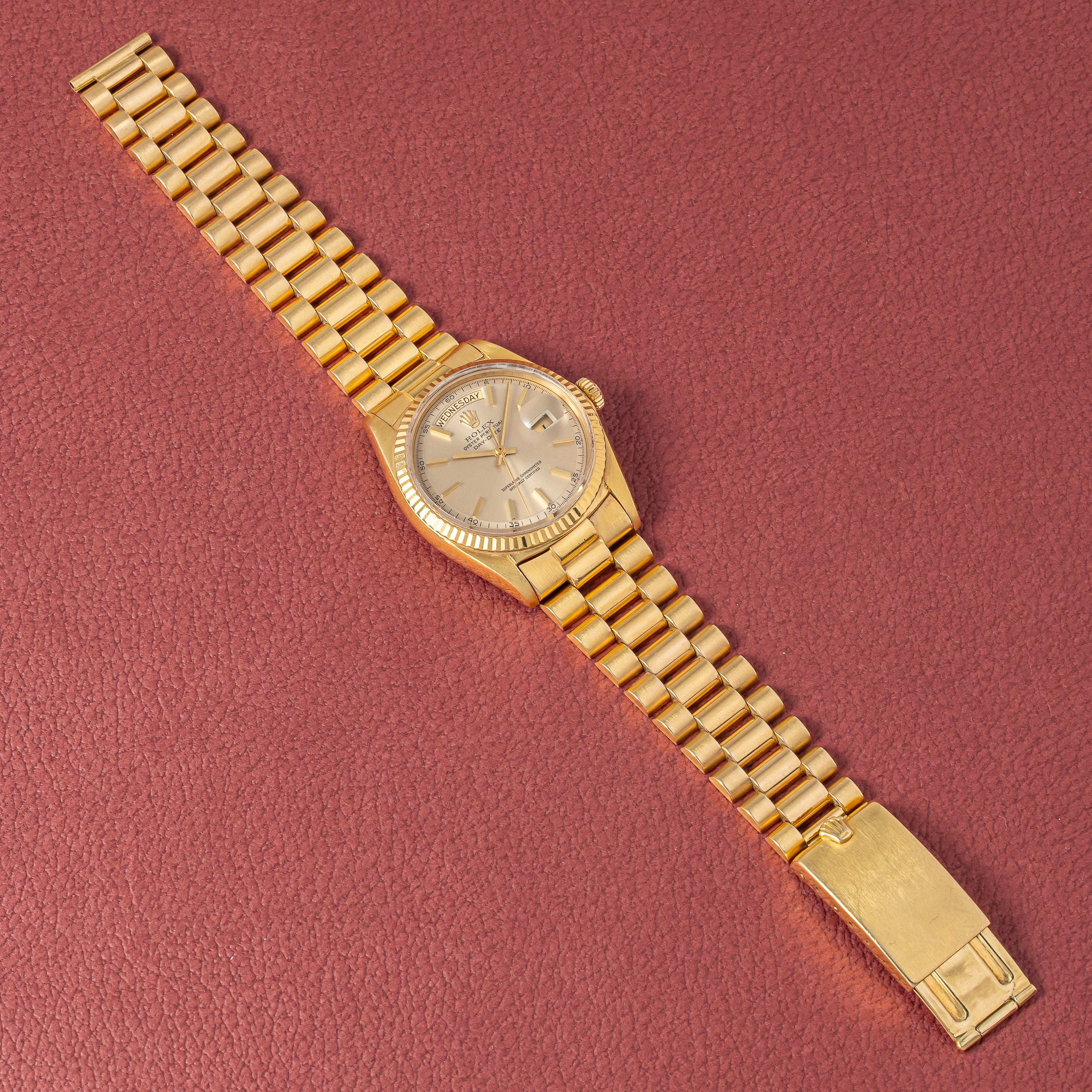 ロレックス デイデイト 1971年製 Ref.1803 18金無垢 シャンパンダイヤル 純正ブレス付き 夜光無し