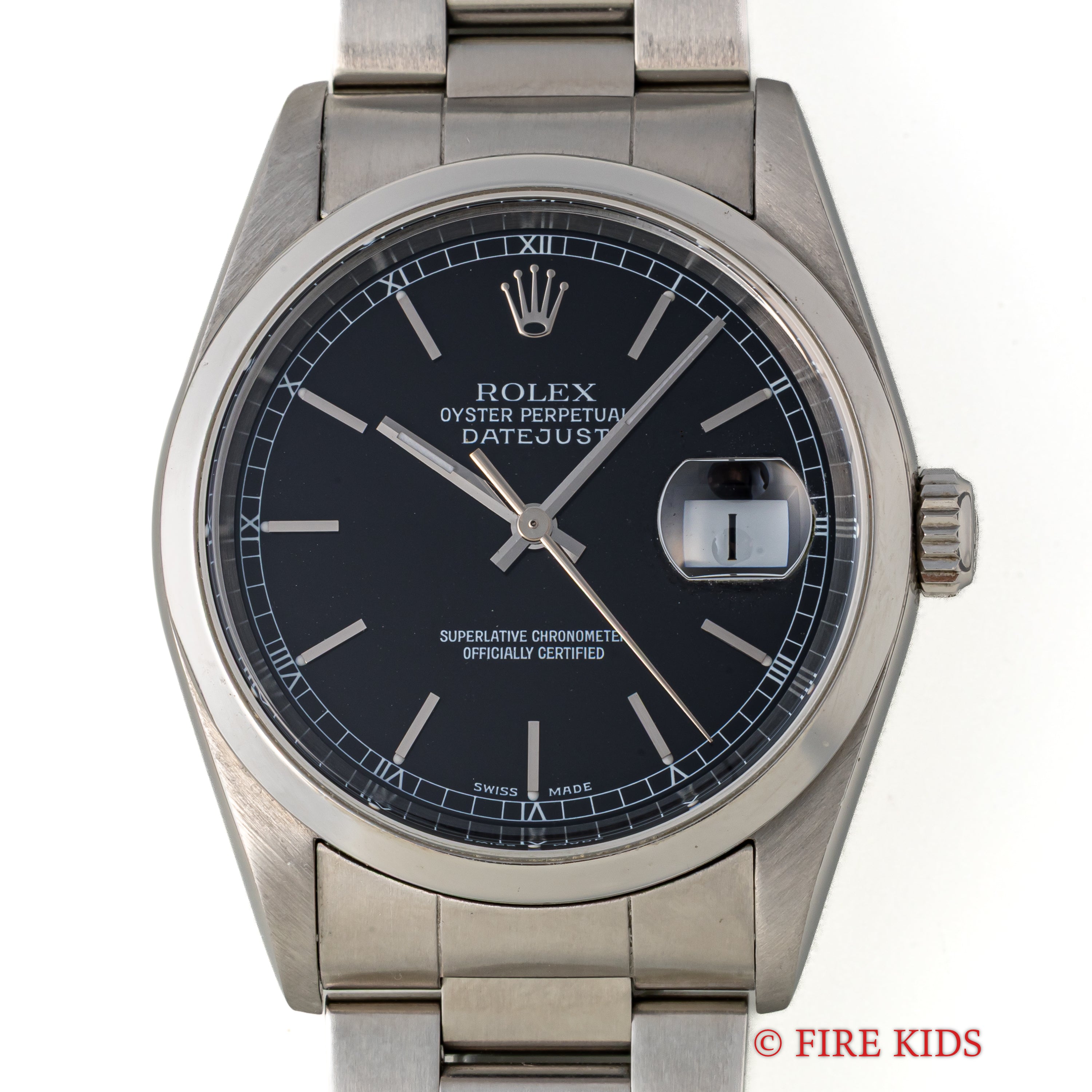 ロレックス デイトジャスト36 2001年製 Ref.16200 ブラックダイヤル ギャラ付