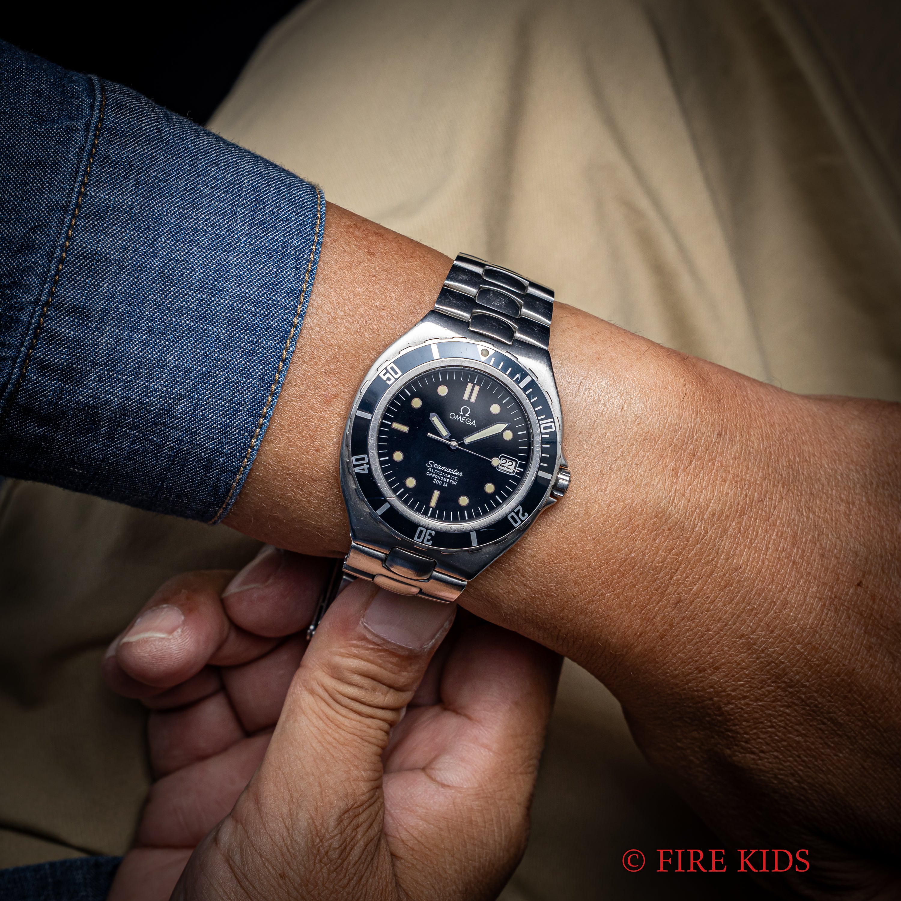 オメガ シーマスター200m プレボンド ラージケース 1988年製 Ref.368.1041 自動巻クロノメーター