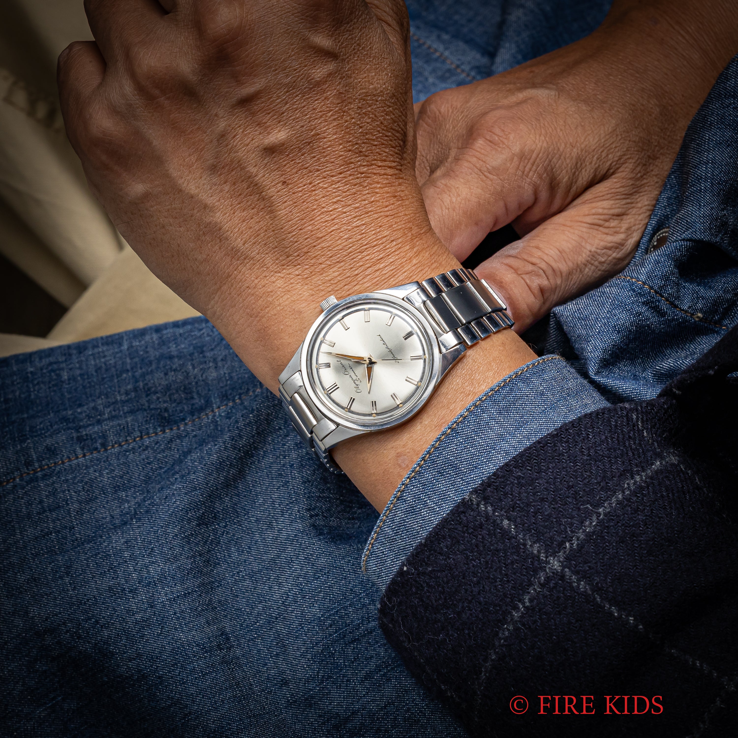 オリンピアオリエント スイマー 21石 手巻き 1960年代製 Ref.119909 フラットベゼル