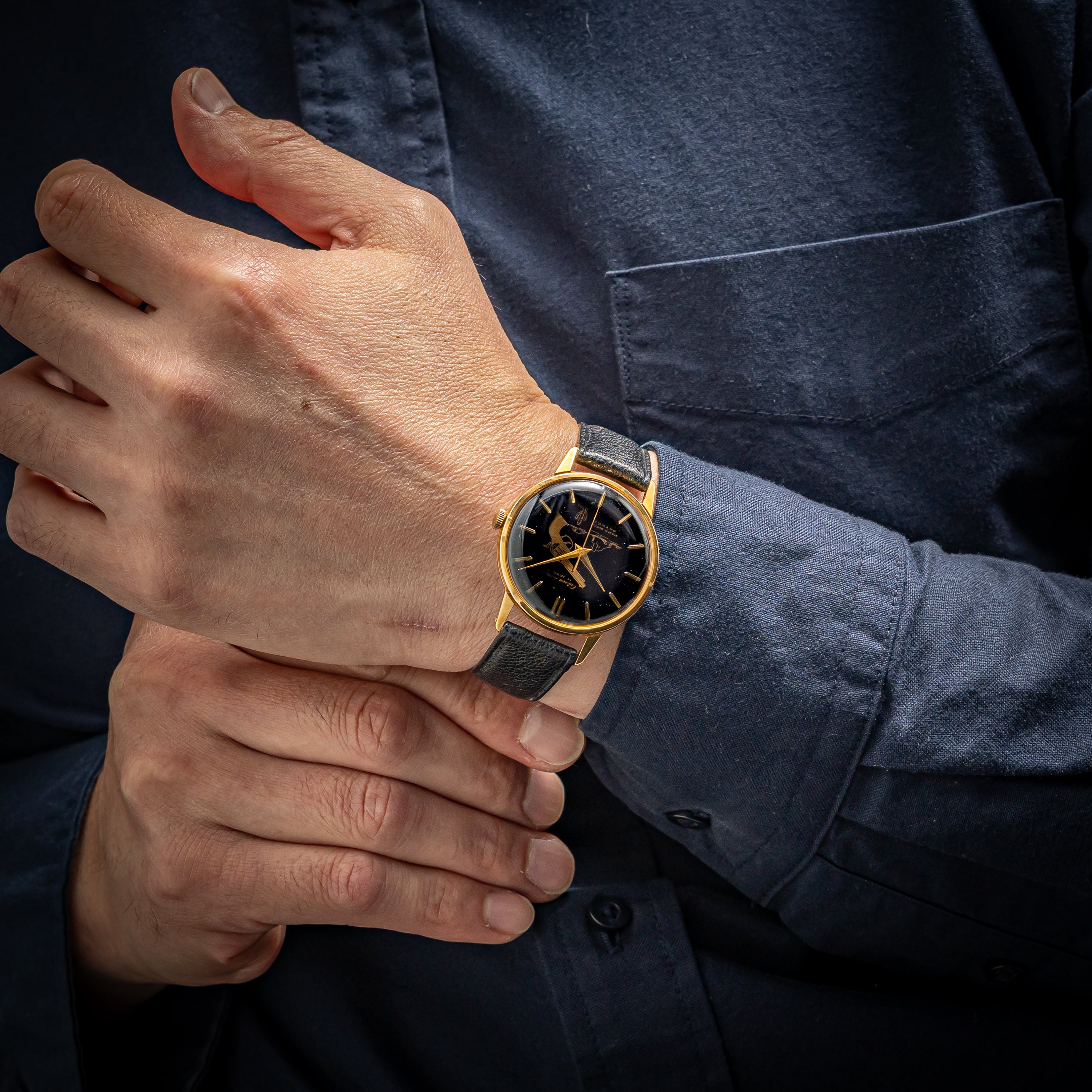 シチズン 1962年製 ホーマー ブラックダイヤル ピストル サボテン 手巻き 美品