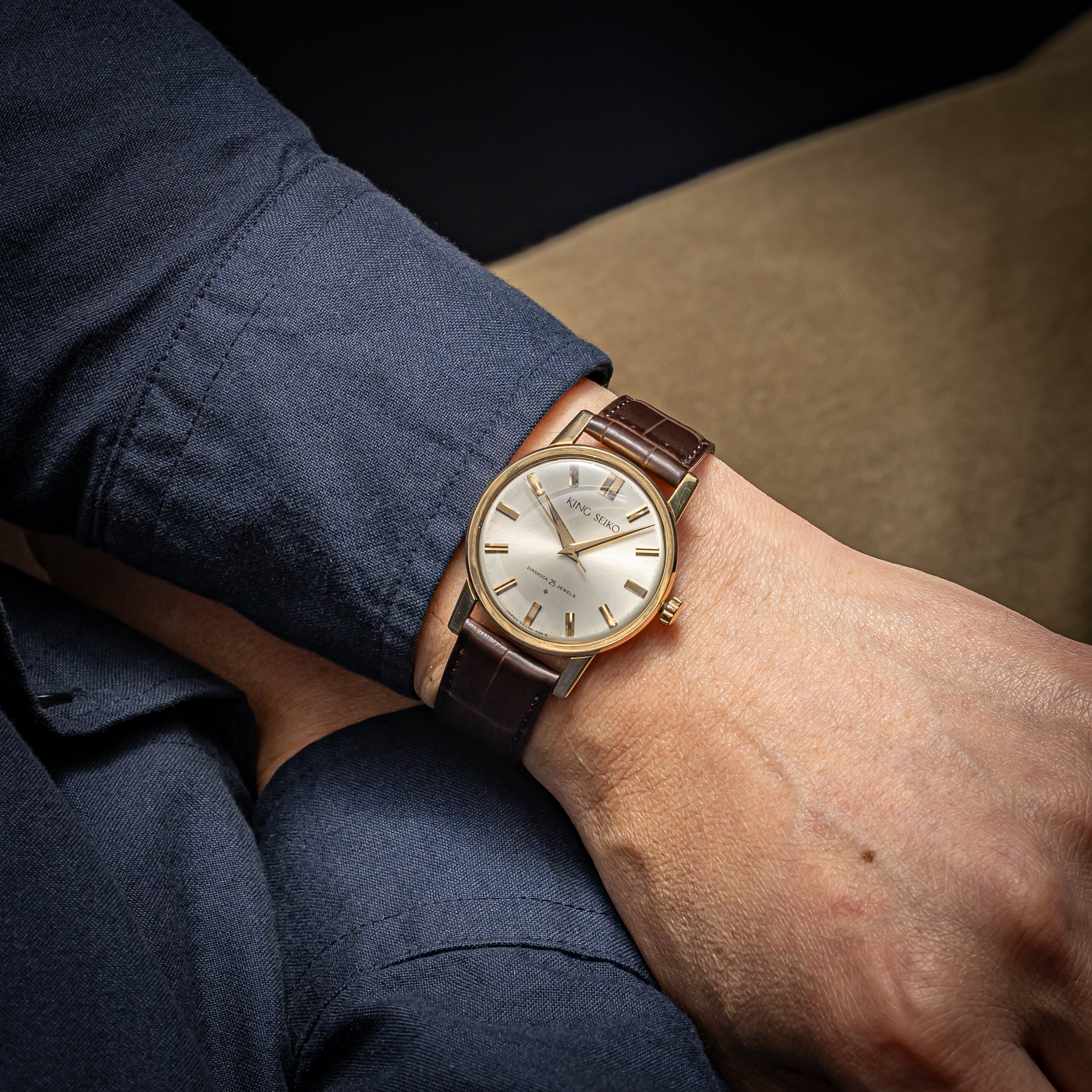 キングセイコー ファーストモデル 1962年製 Ref.J14102E 金張り SDダイヤル 手巻き