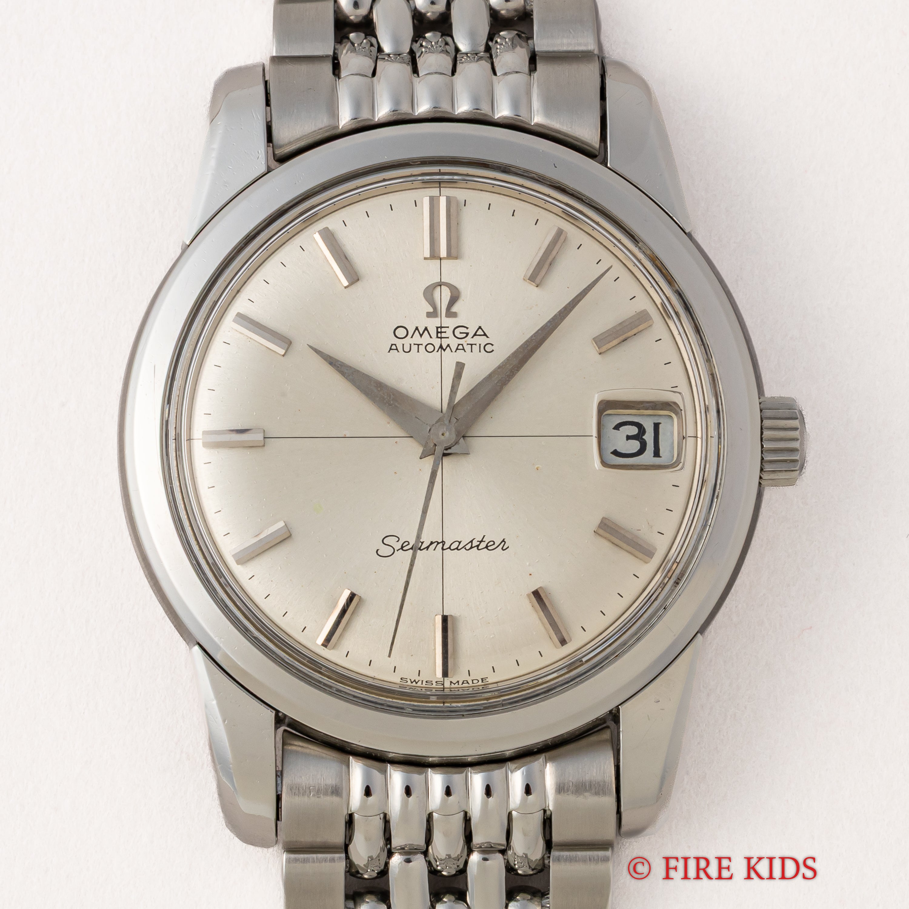 オメガ シーマスター 自動巻き 1966年製 Ref.166009 クロスライン 純正ブレス付き