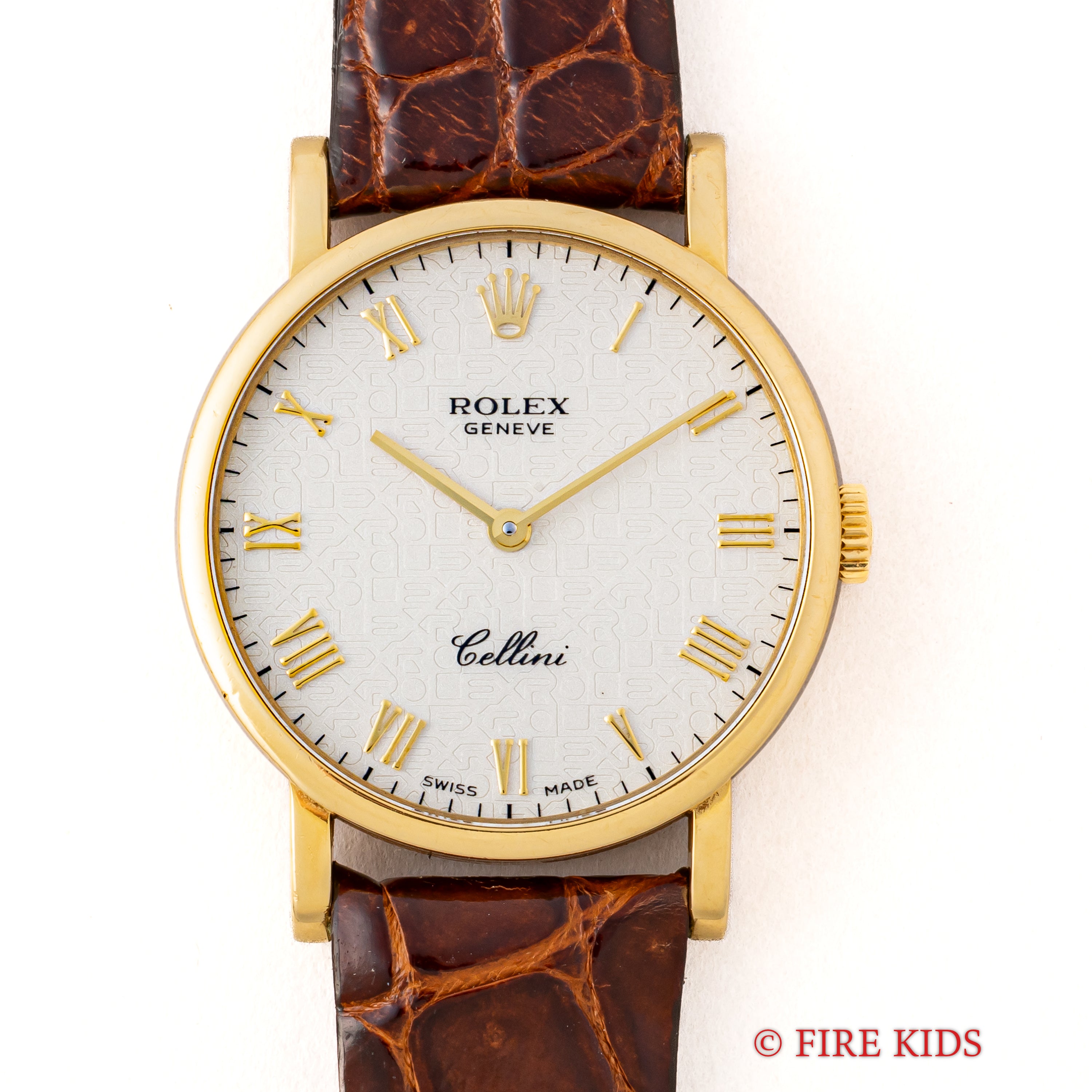 ロレックス レディース18金無垢チェリーニ ホワイトローマンダイヤル 1994~95年製 Ref.5109 純正尾錠付