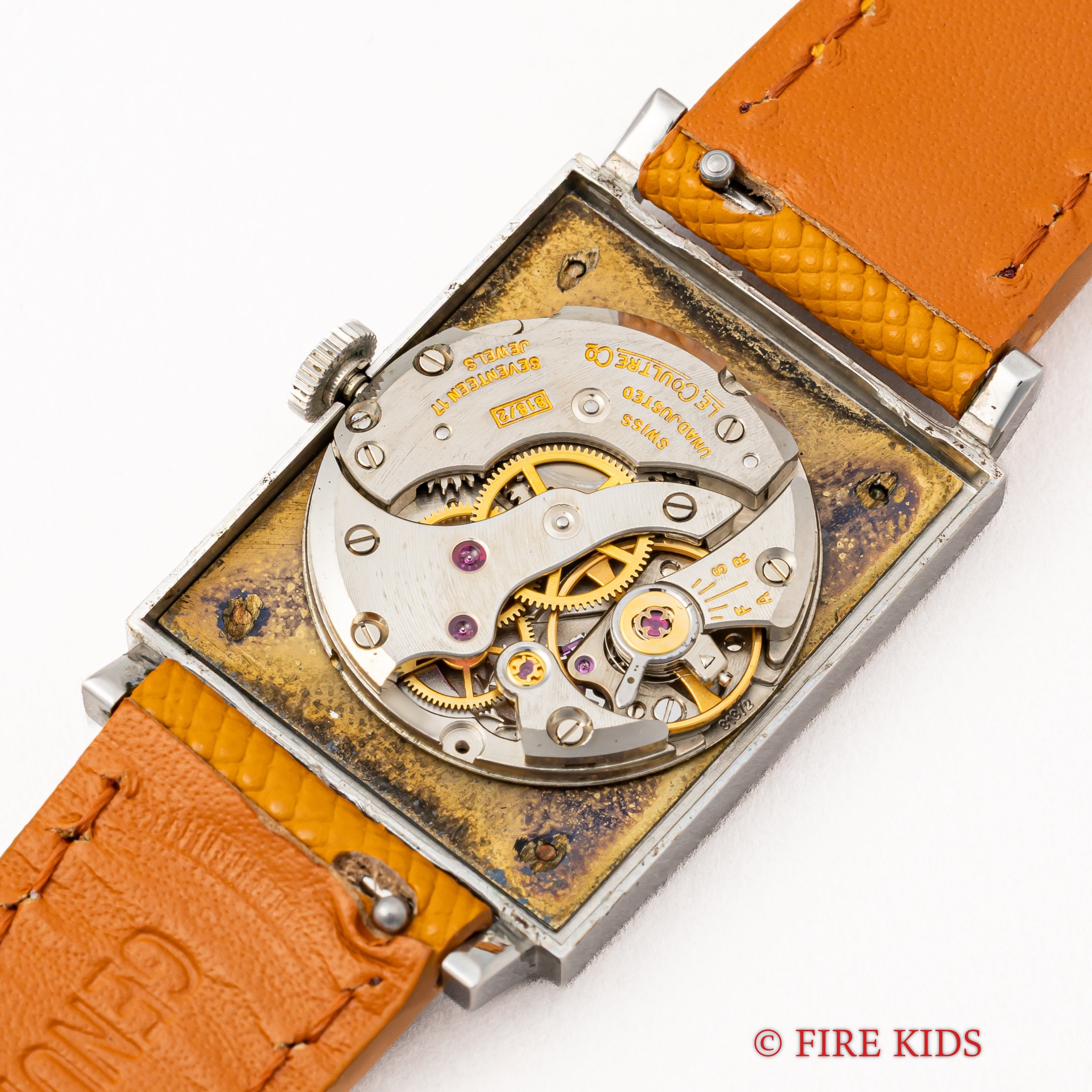 ジャガールクルト レクタンギュラー ローマンダイヤル 1970年代 純正尾錠付き