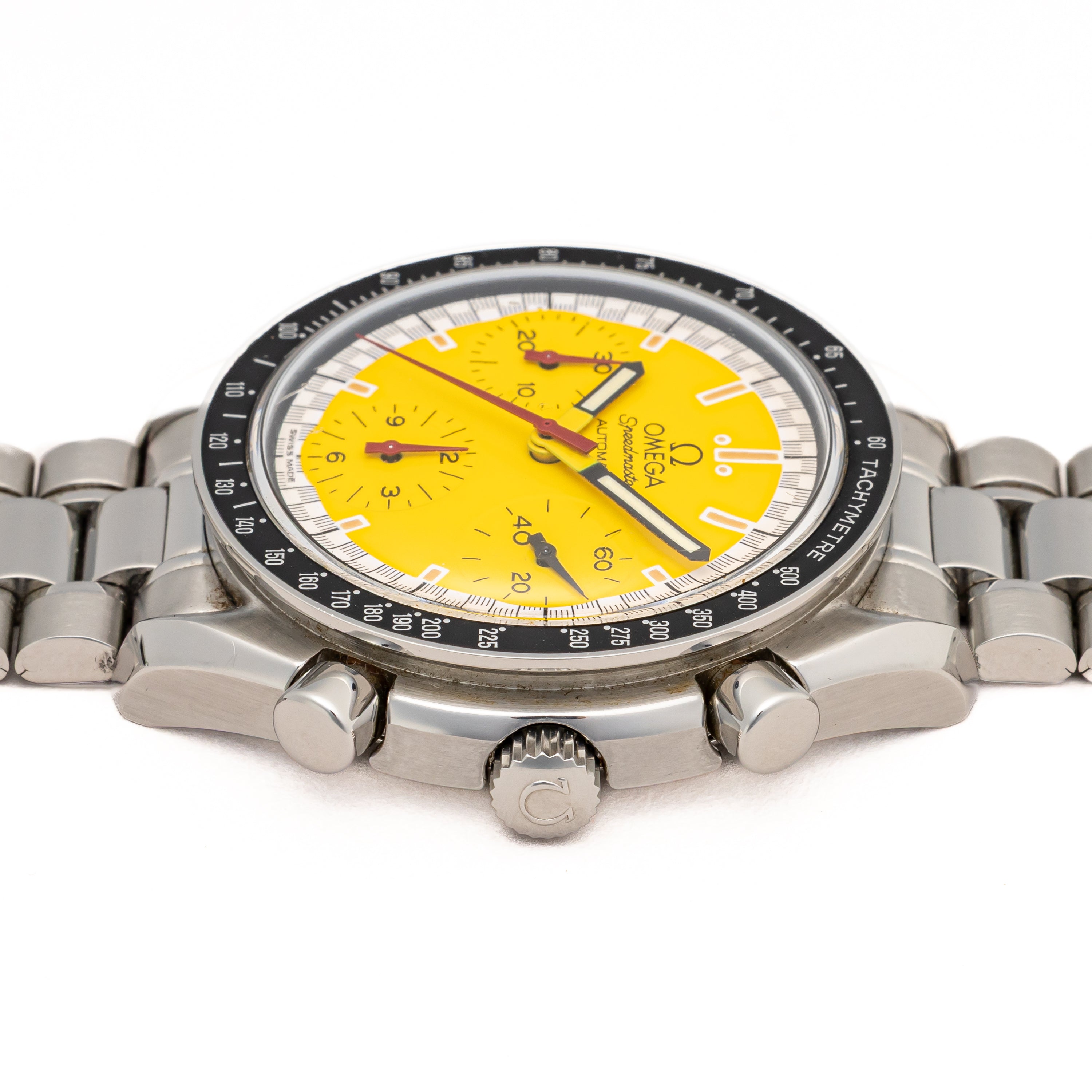 オメガ スピードマスター レーシング 1996年~1998年製 シューマッハ Ref.35101200/175.0032 イエローダイヤル 箱、ギャラ付き