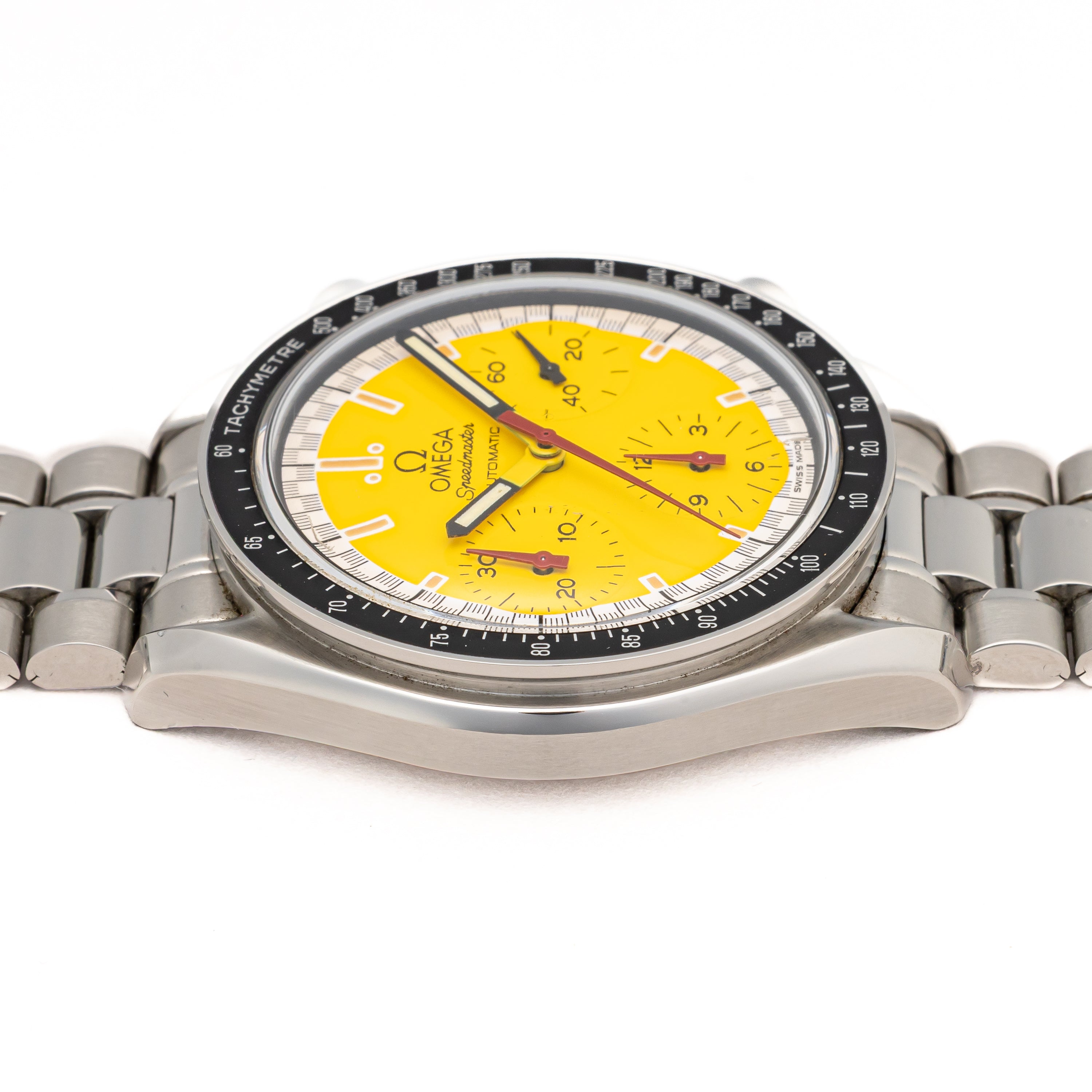 オメガ スピードマスター レーシング 1996年~1998年製 シューマッハ Ref.35101200/175.0032 イエローダイヤル 箱、ギャラ付き