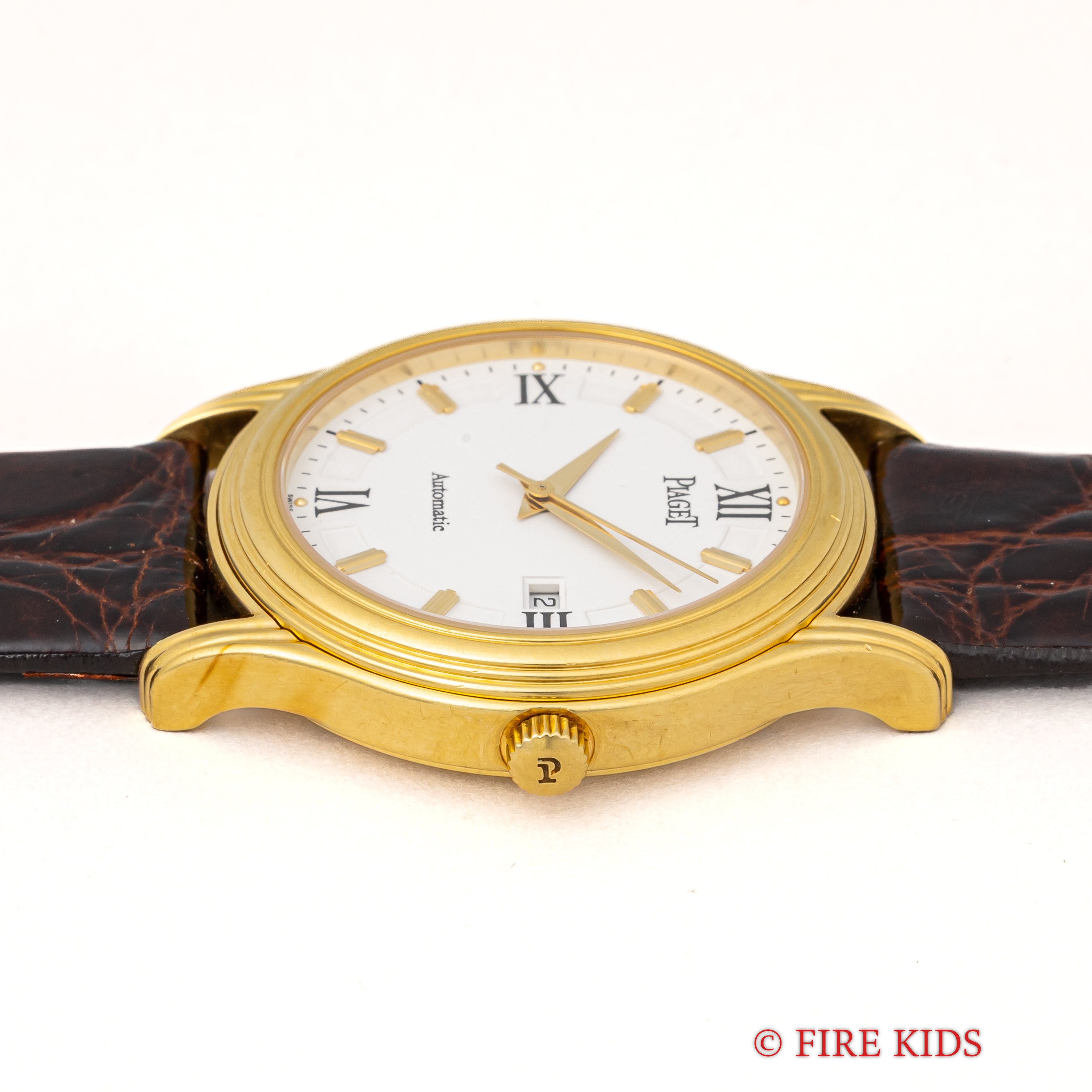 ピアジェ ポロ 18金無垢イエローゴールド 1980年代製 自動巻 Cal.P951 ホワイトローマンダイヤル