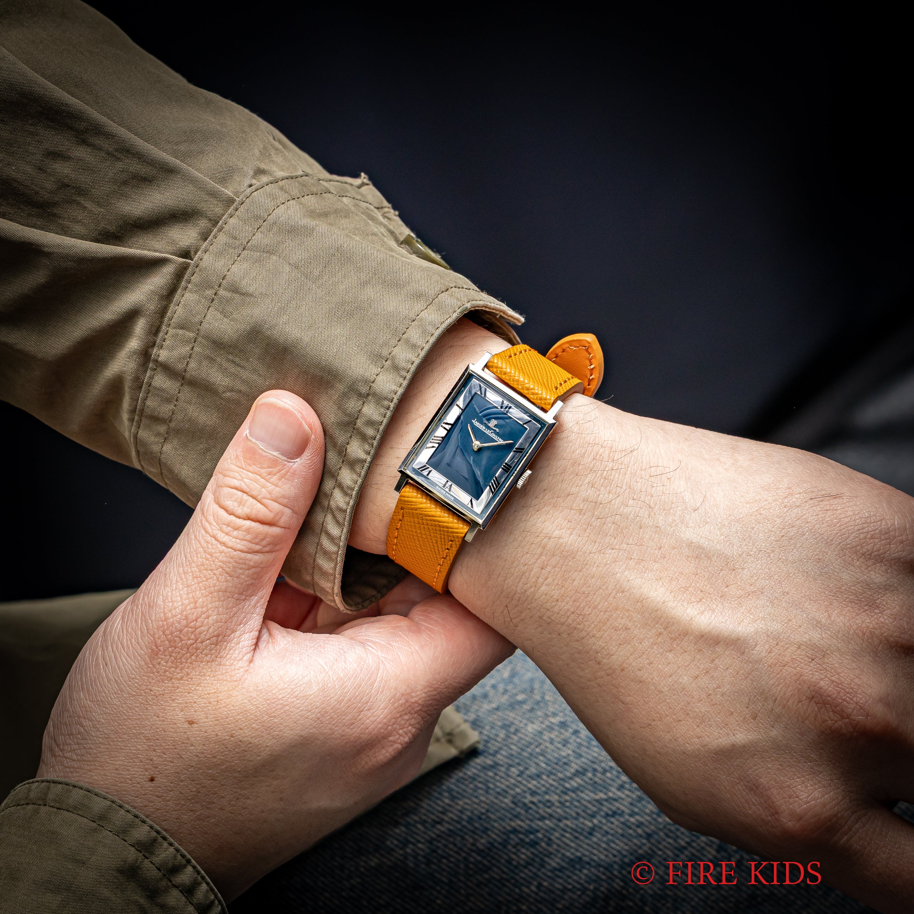 ジャガールクルト レクタンギュラー ローマンダイヤル 1970年代 純正尾錠付き