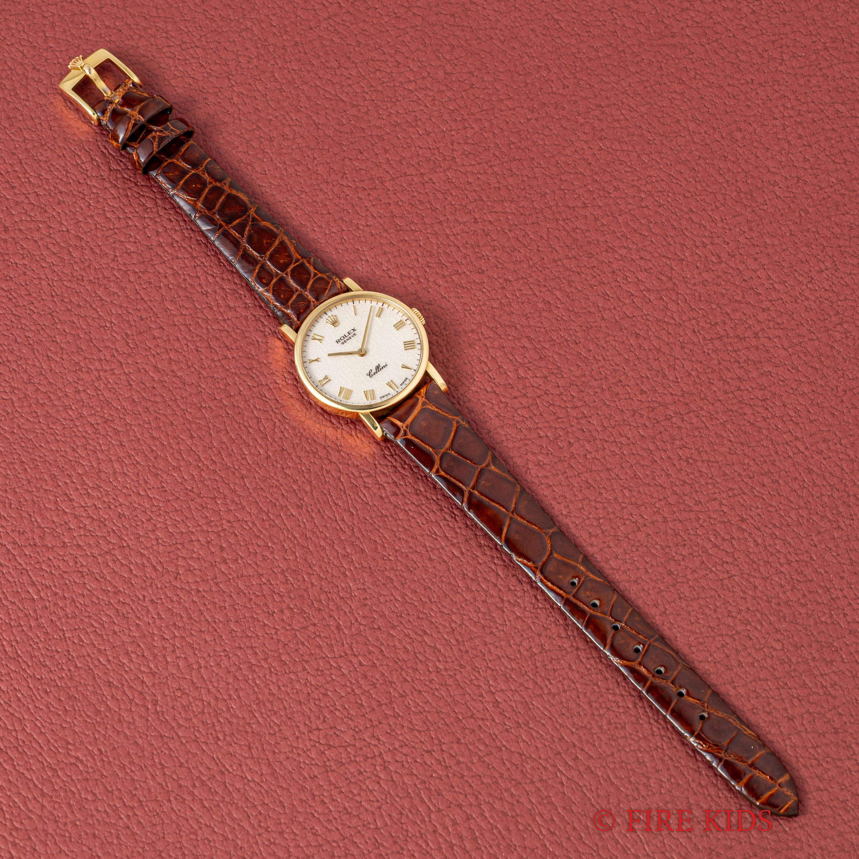 ロレックス レディース18金無垢チェリーニ ホワイトローマンダイヤル 1994~95年製 Ref.5109 純正尾錠付