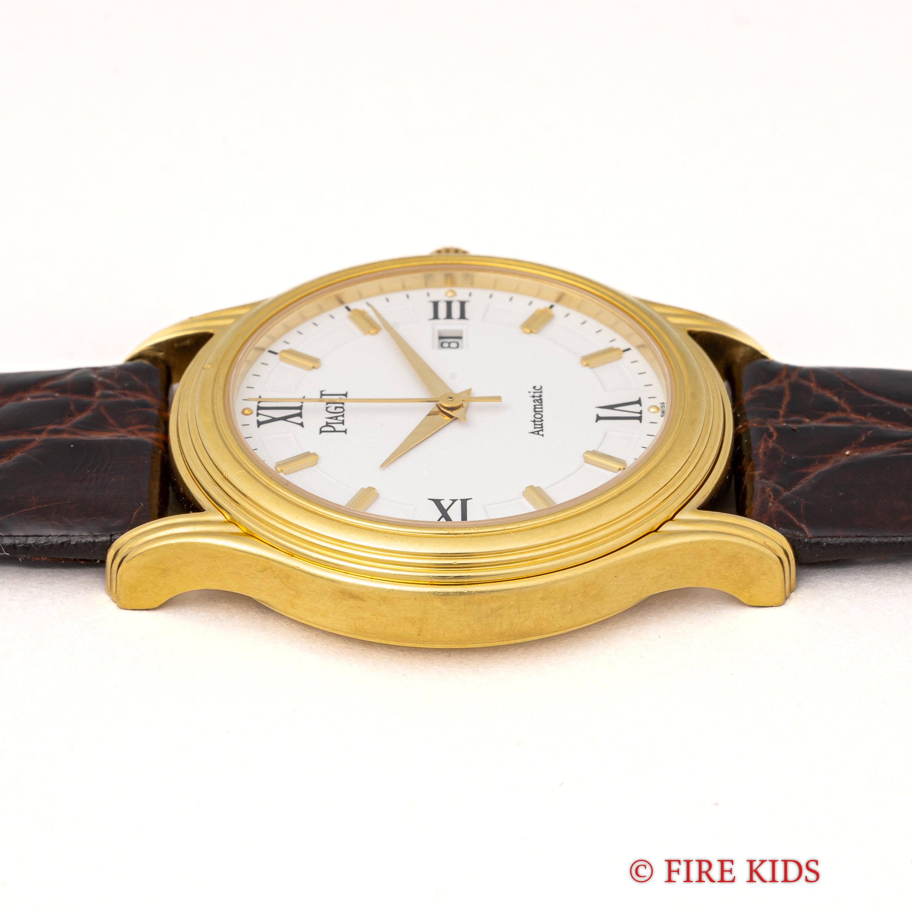 ピアジェ ポロ 18金無垢イエローゴールド 1980年代製 自動巻 Cal.P951 ホワイトローマンダイヤル