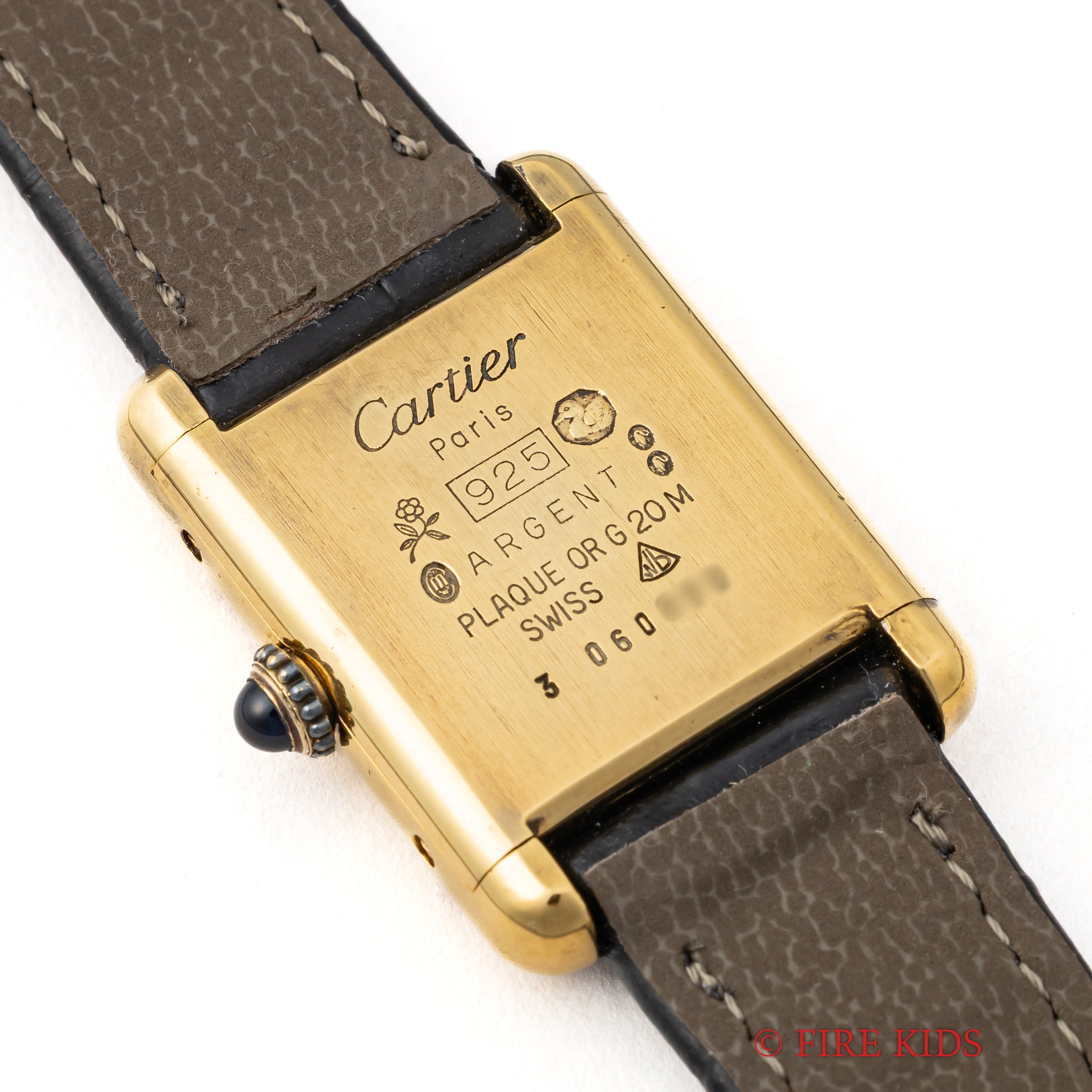 カルティエ マストタンク SMサイズ ブラックダイヤル 1980年代製 純正尾錠