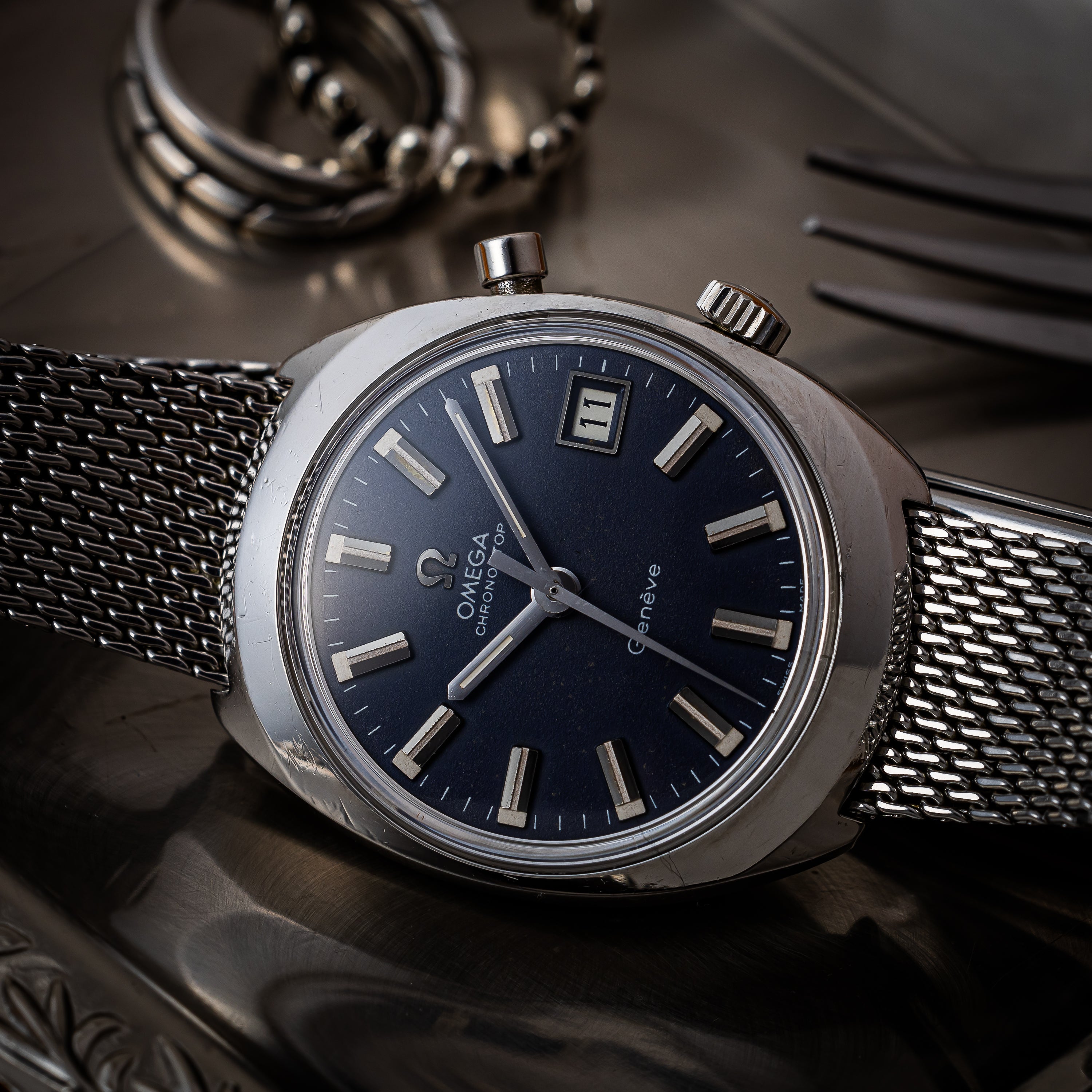 オメガ クロノストップ 1969年製 Ref.160.009 ネイビーダイヤル