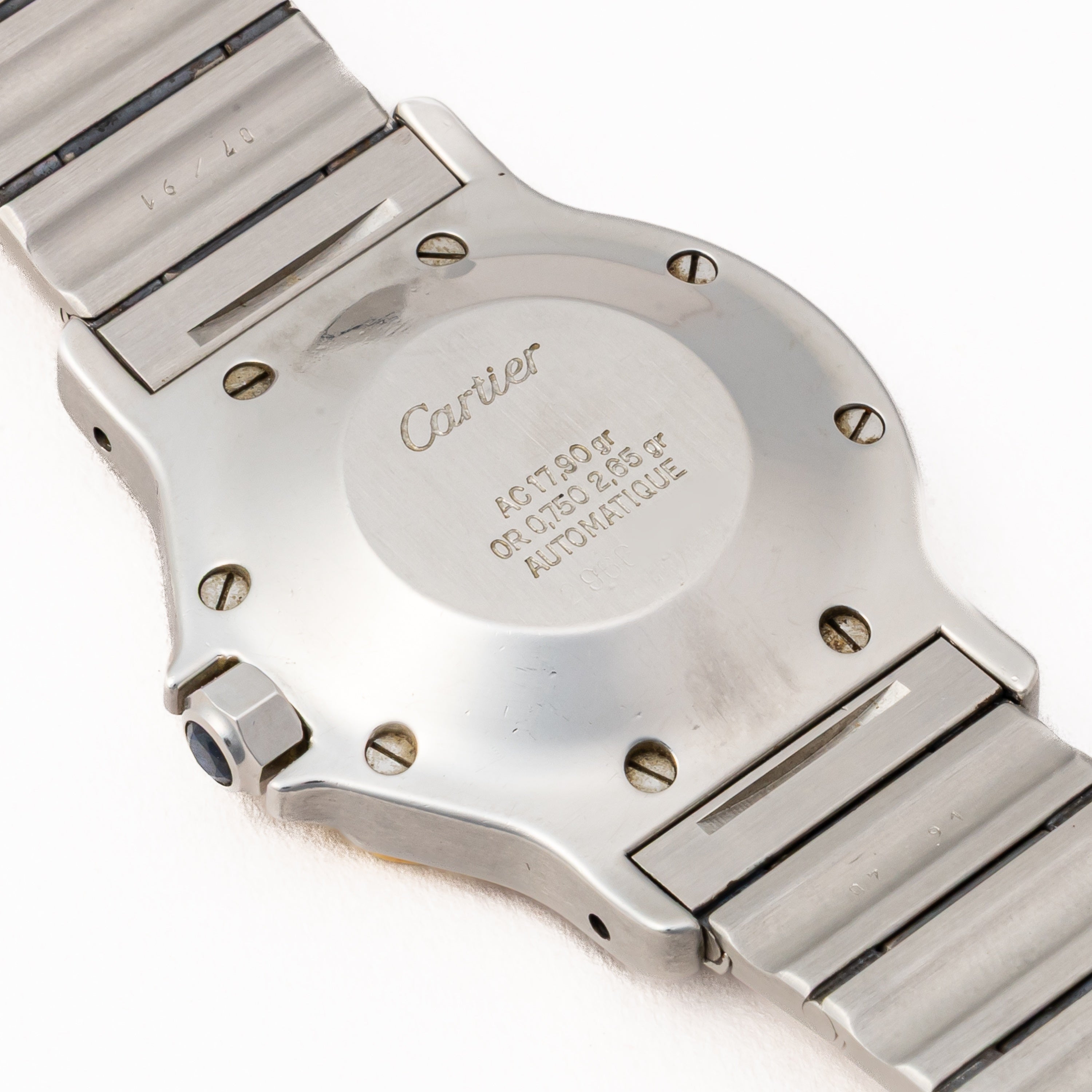 カルティエ サントス オクタゴンLM コンビ ホワイトローマン 1980年代製 自動巻き